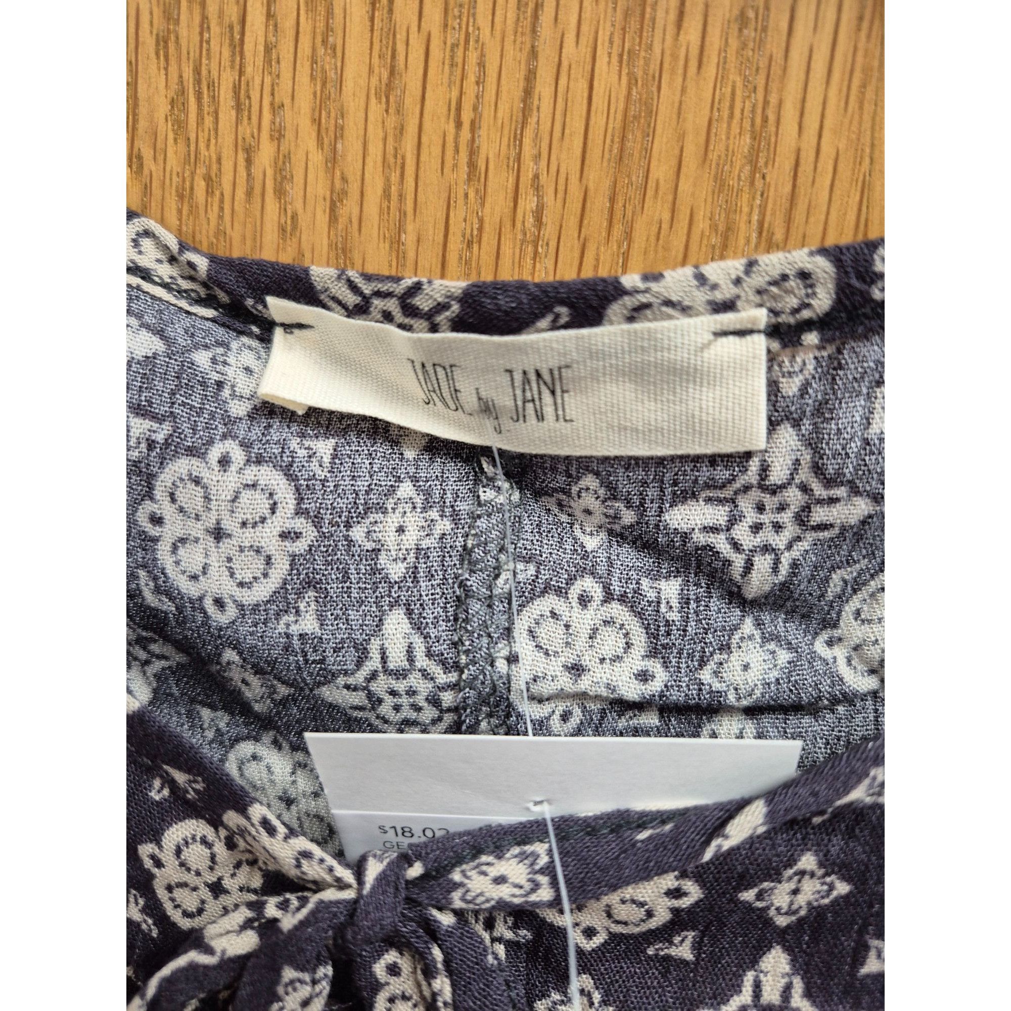Other Jade By Jane Womens Navy & White Boho Floral Ruffle Sleeve B Size S / US 4 / IT 40 - 6 Thumbnail