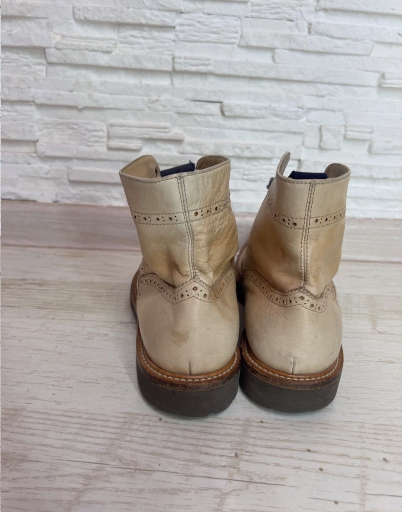 Brunello Cucinelli Brunello Cucinelli Leather Derby Boots Beige 26.5 cm Size US 10 / IT 40 - 5 Thumbnail