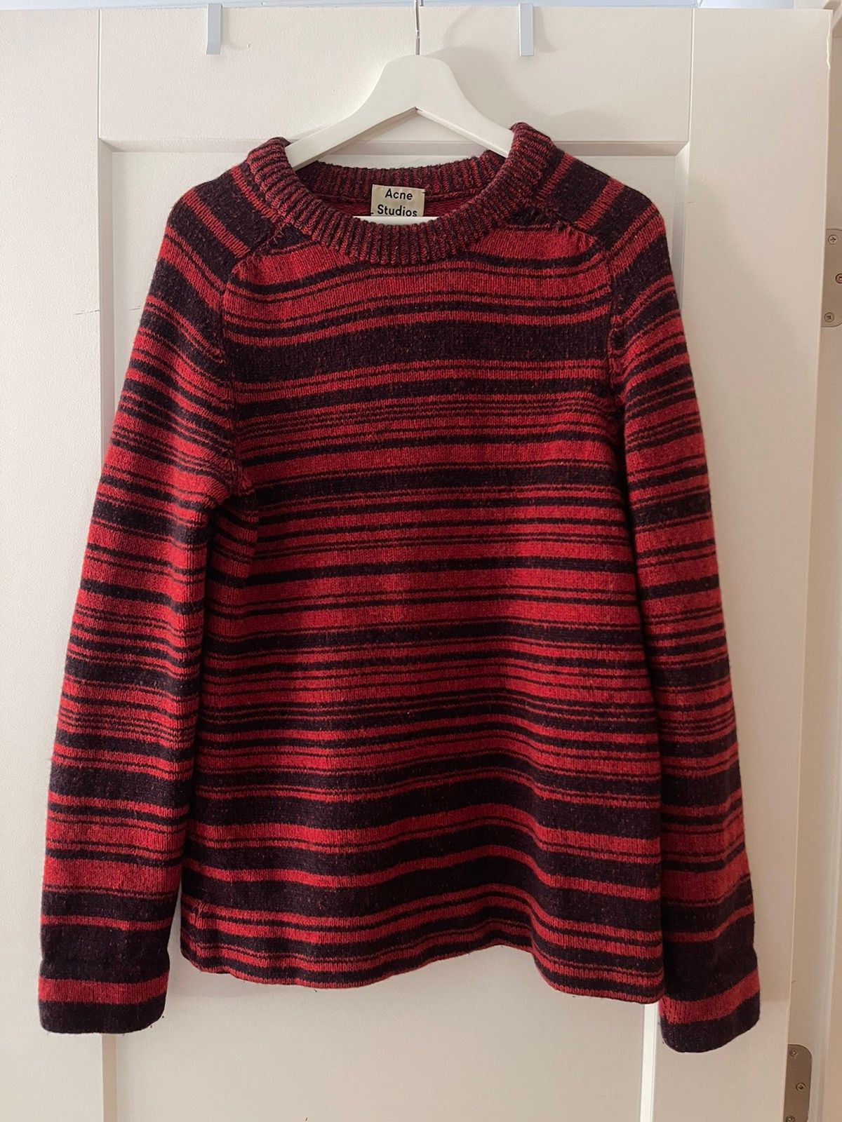 Pre-owned Acne Studios Kees Striped Sweater In Red Striped