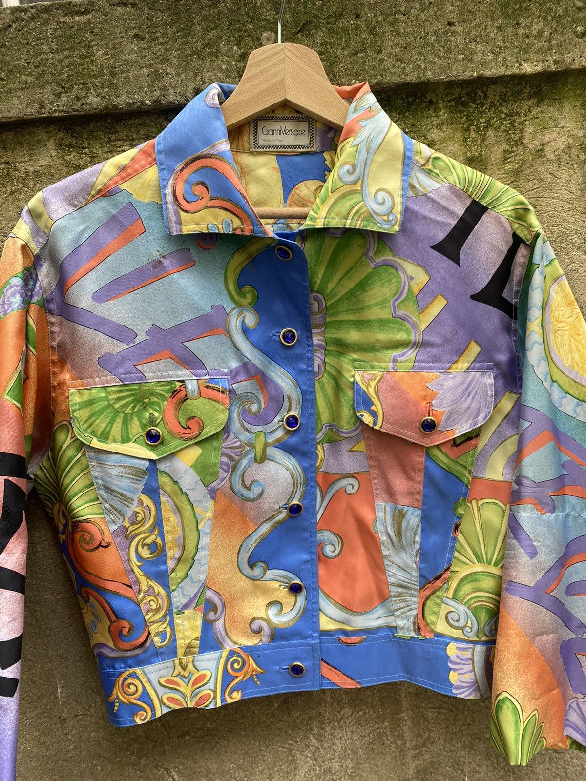 Versace × Vintage Archive Run Away Gianni Versace Silk Oveprinted Light Jacket Size L / US 10 / IT 46 - 6 Thumbnail