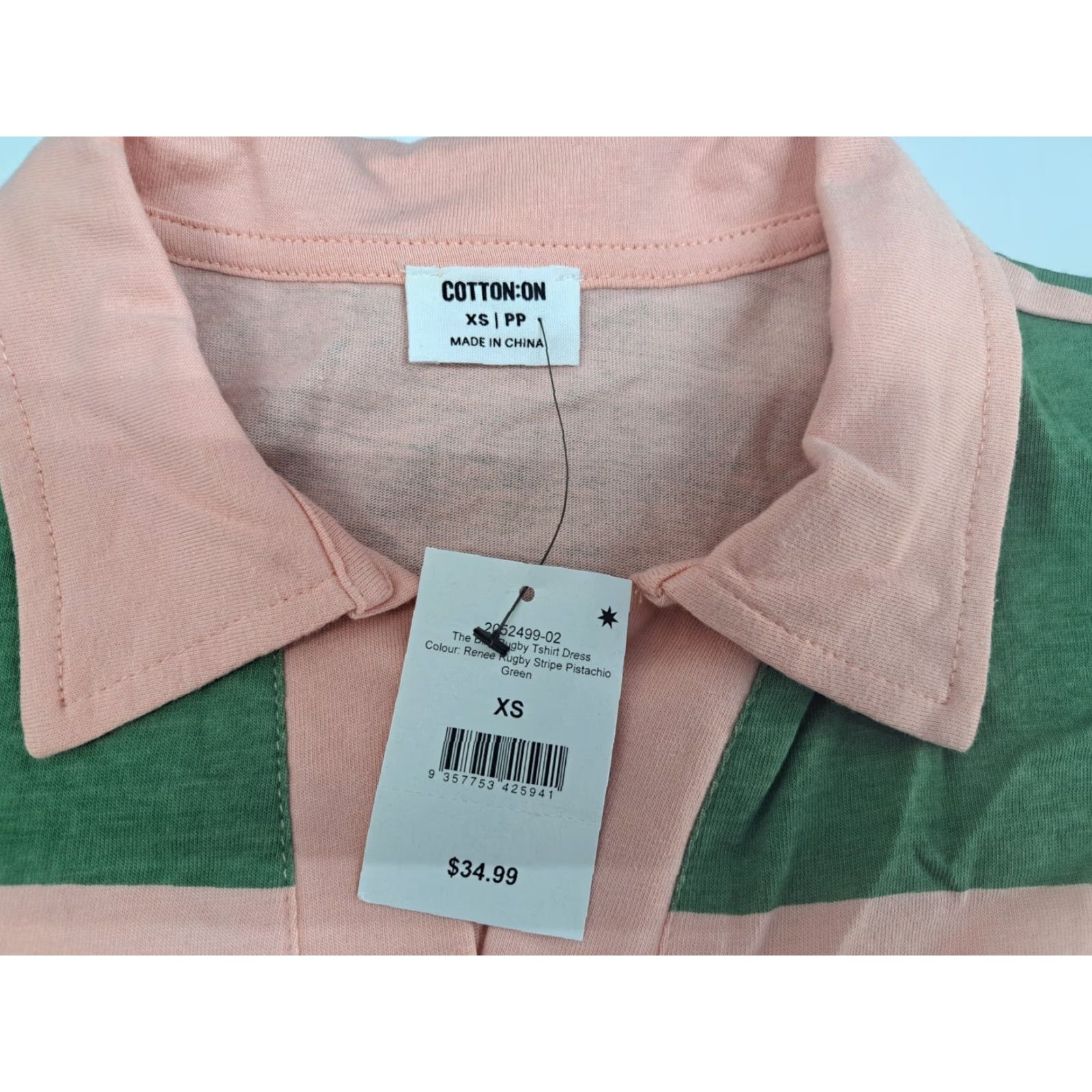 Cotton On Cotton On Polo Shirt XS Pink/Green Striped Short Sleeve Relaxed Fit Mens Shirt Polo NWT XS 4754 Size US XS / EU 42 / 0 - 2 Thumbnail