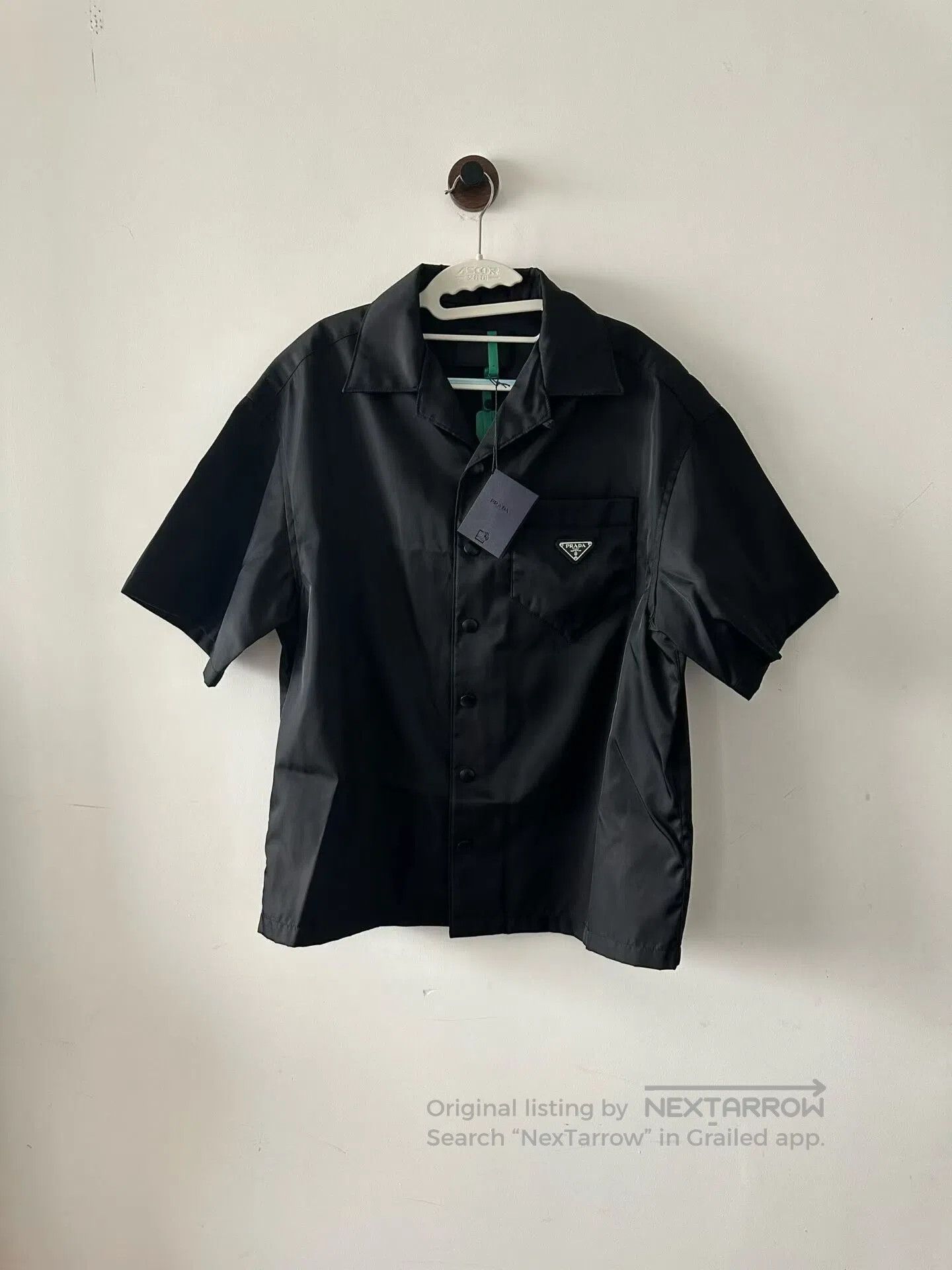 Prada Prada Black triangle six button nylon short sleeved shirt| Size S / US 4 / IT 40 - 1 Thumbnail