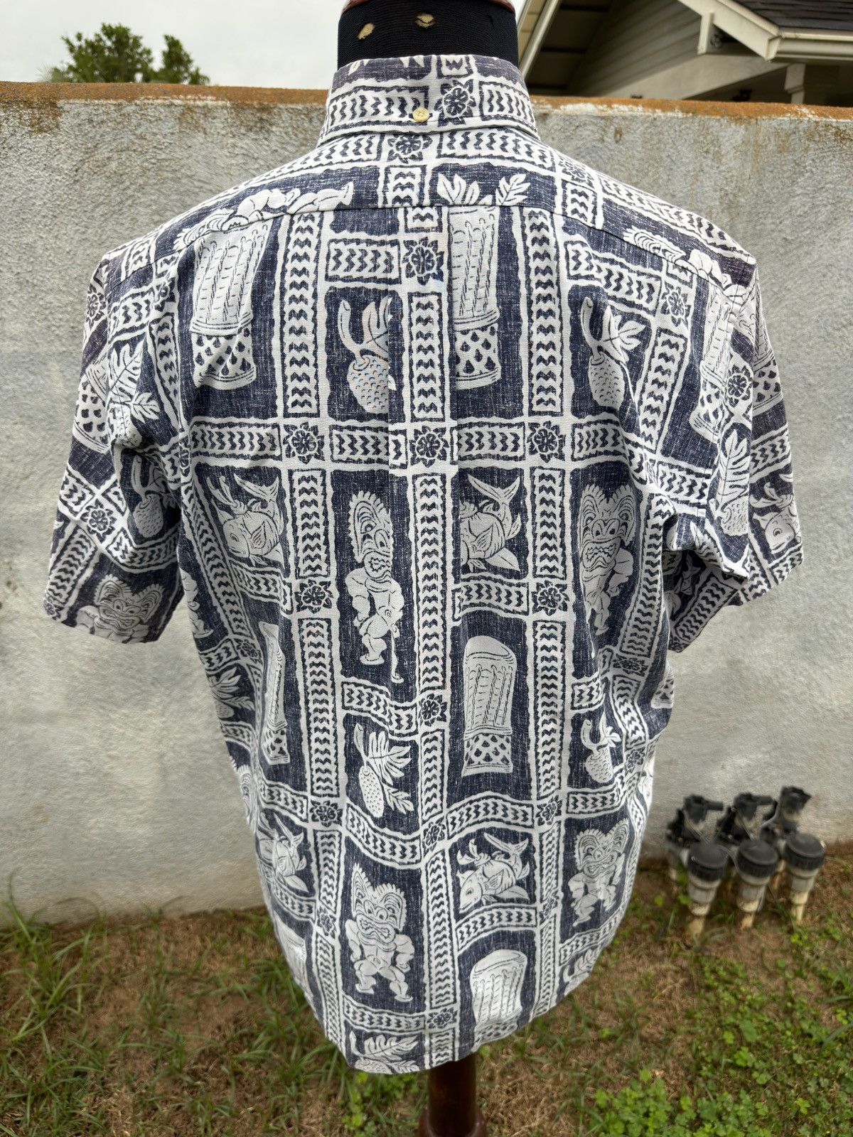 Reyn Spooner PreOwned Reyn Spooner Blue/White Hawaiian Print Men's M Size US M / EU 48-50 / 2 - 2 Thumbnail
