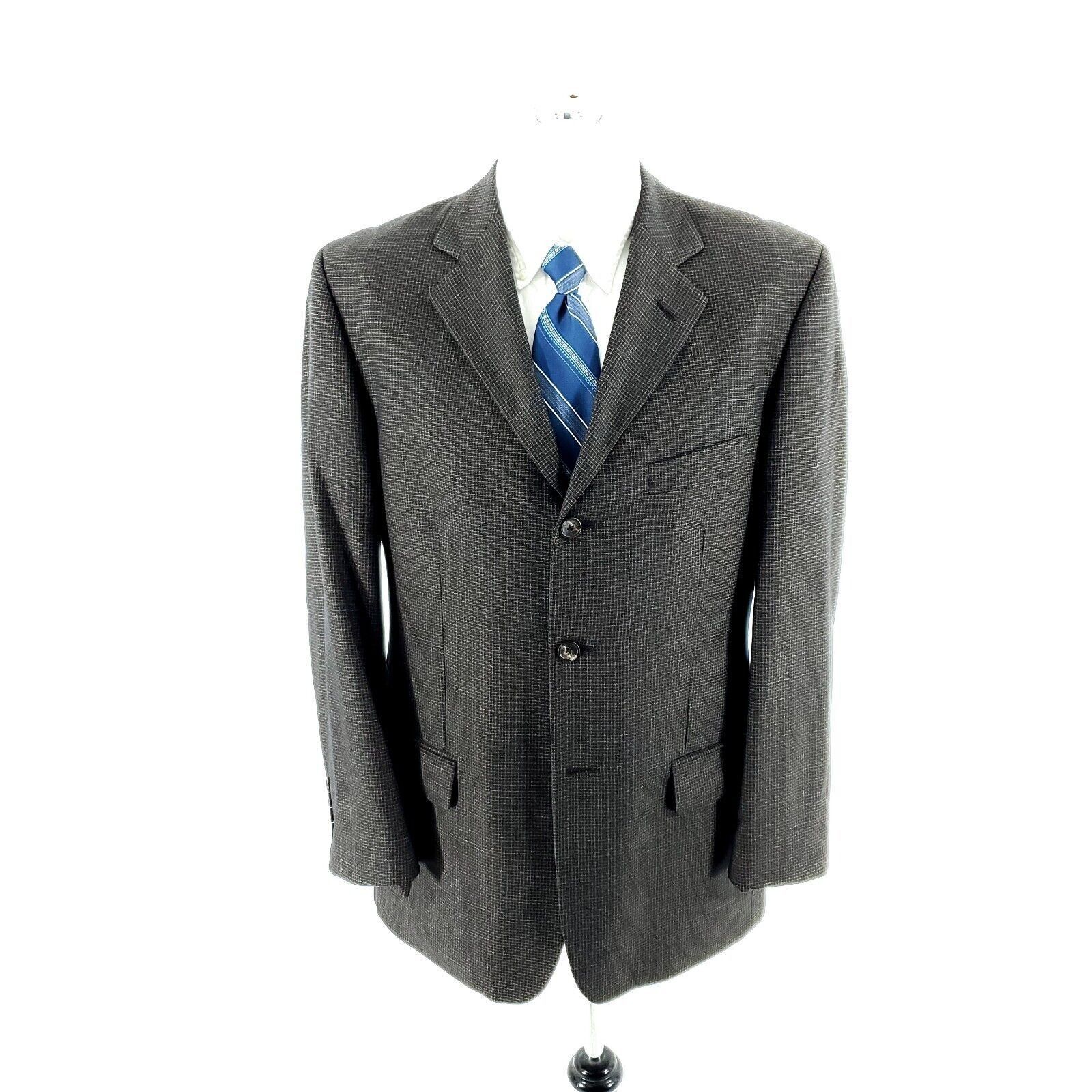 Pronto Uomo Pronto Uomo Textured Wool Silk 3 Button Sport Coat 38R Black Size 38R - 3 Thumbnail