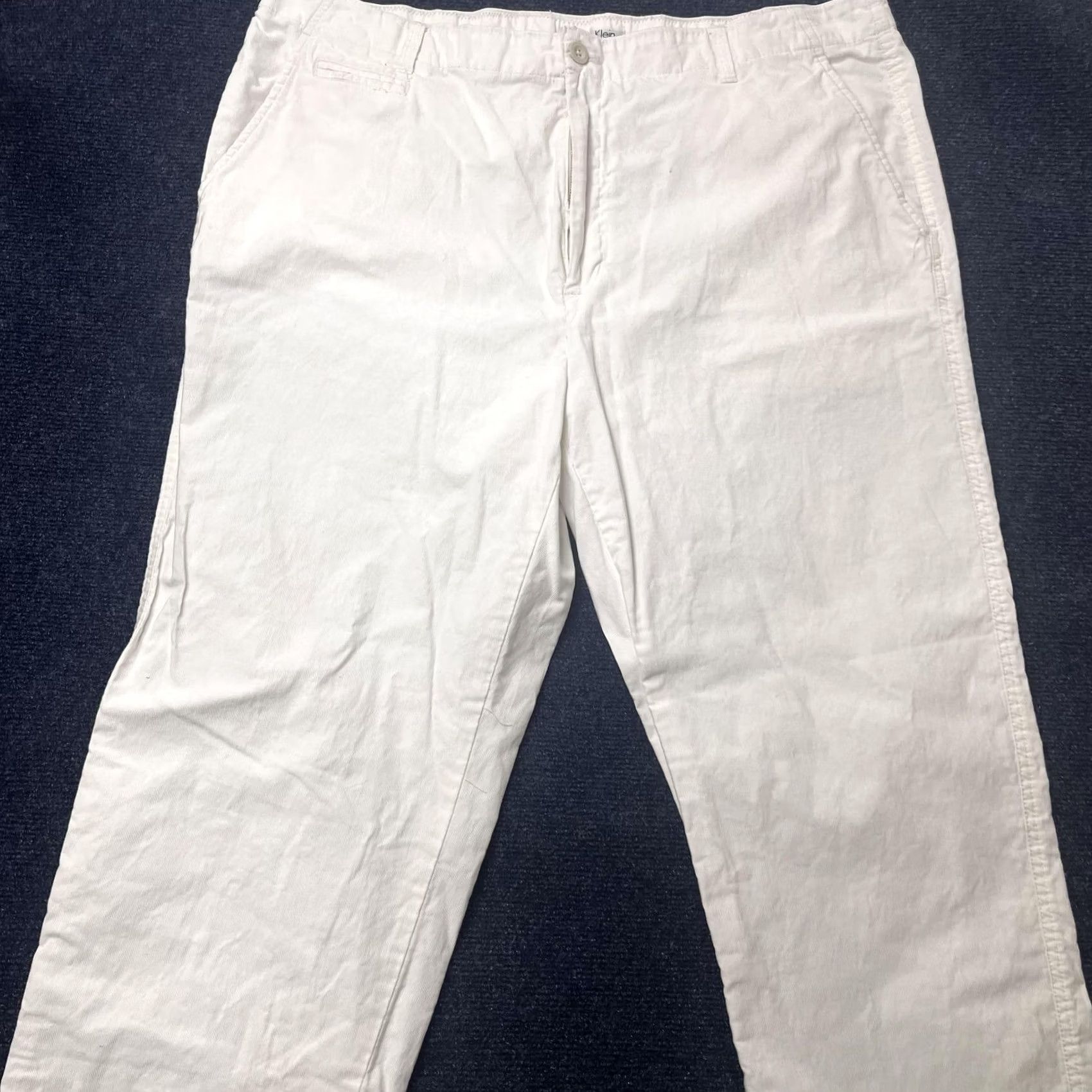 Calvin Klein Calvin Klein Pants Mens 40x30 White Chino Flat Front Straight Leg Cotton Casual Clothing Size US 40 / EU 56 - 2 Thumbnail