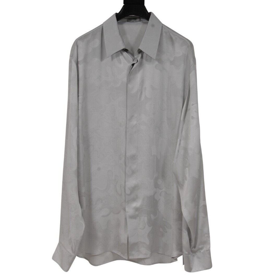 Dior Silver Camo Button Down Shirt 43/17 Size US L / EU 52-54 / 3 - 1 Thumbnail