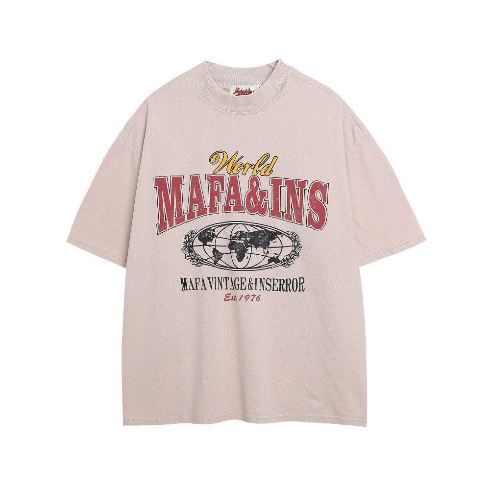 Vintage Men's distressed washed casual street letter print t-shirt Size US M / EU 48-50 / 2 - 1 Thumbnail