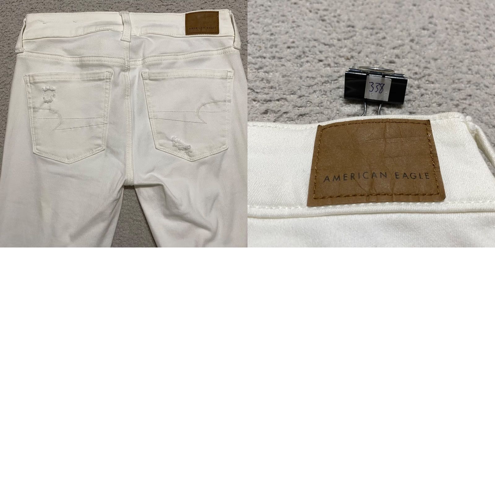 American Eagle Outfitters American Eagle Outfitters Jeans Womens sz 0 White Denim Mid Rise Jegging Distressed Jeans Size 25" / US 0 / IT 36 - 9 Thumbnail