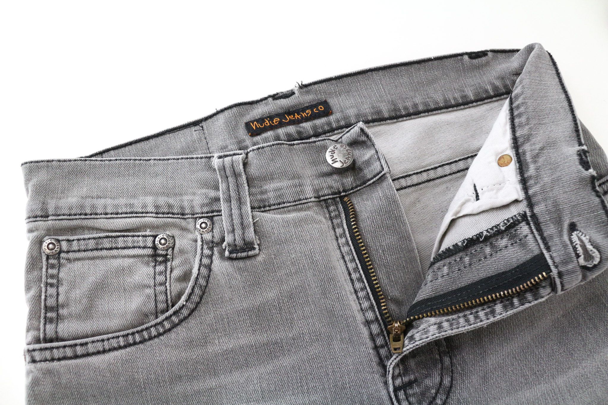 Nudie Jeans JIM W28/L34 Grey Slim Stretch Zip-Fly Jeans 74200 Size US 28 / EU 44 - 3 Thumbnail