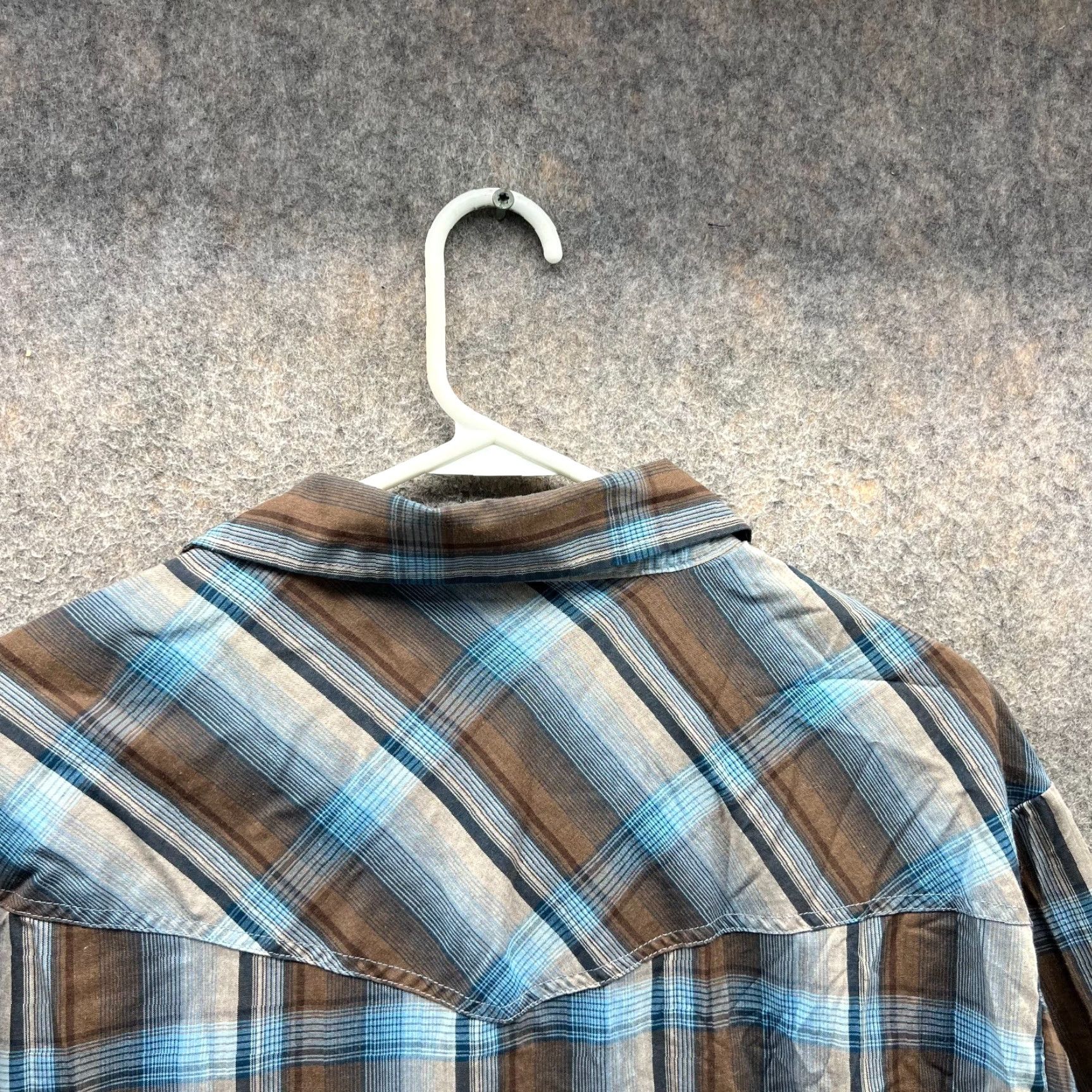 Vintage VINTAGE Ely Cattleman Shirt Mens Large Blue Pearl Snap Plaid Western Rodeo Cowboy Vtg Size US L / EU 52-54 / 3 - 3 Thumbnail