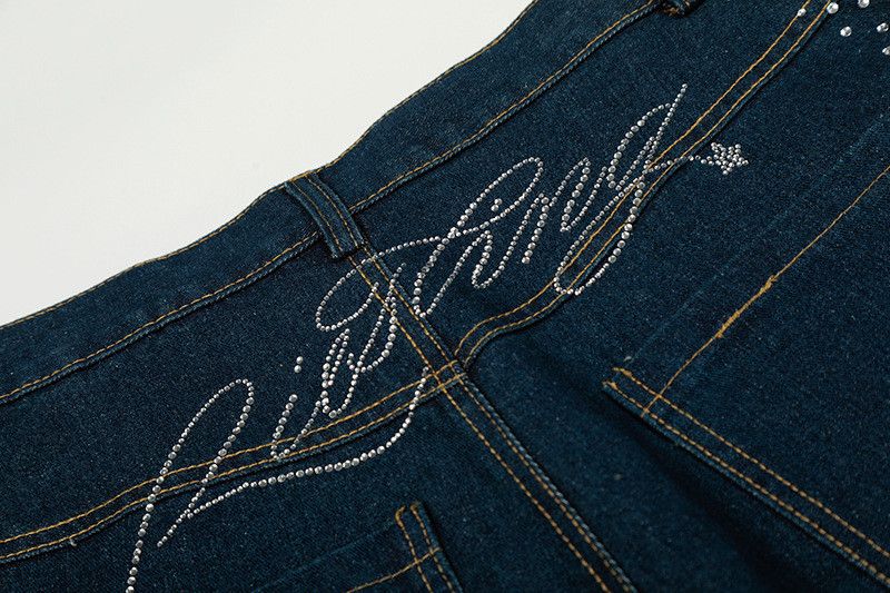 Jean American-style men's retro loose-fitting rhinestone jeans Size US 32 / EU 48 - 5 Thumbnail