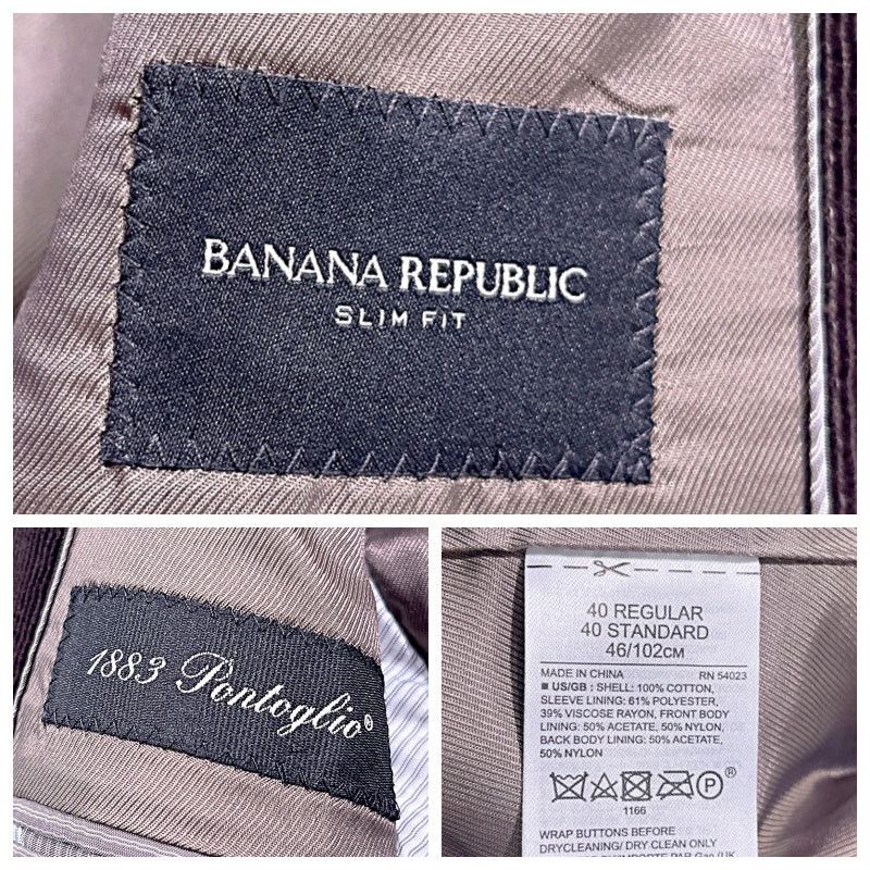 Banana Republic Banana Republic Slim Corduroy Sport Coat Brown Pontoglio 40R Size 40R - 9 Thumbnail