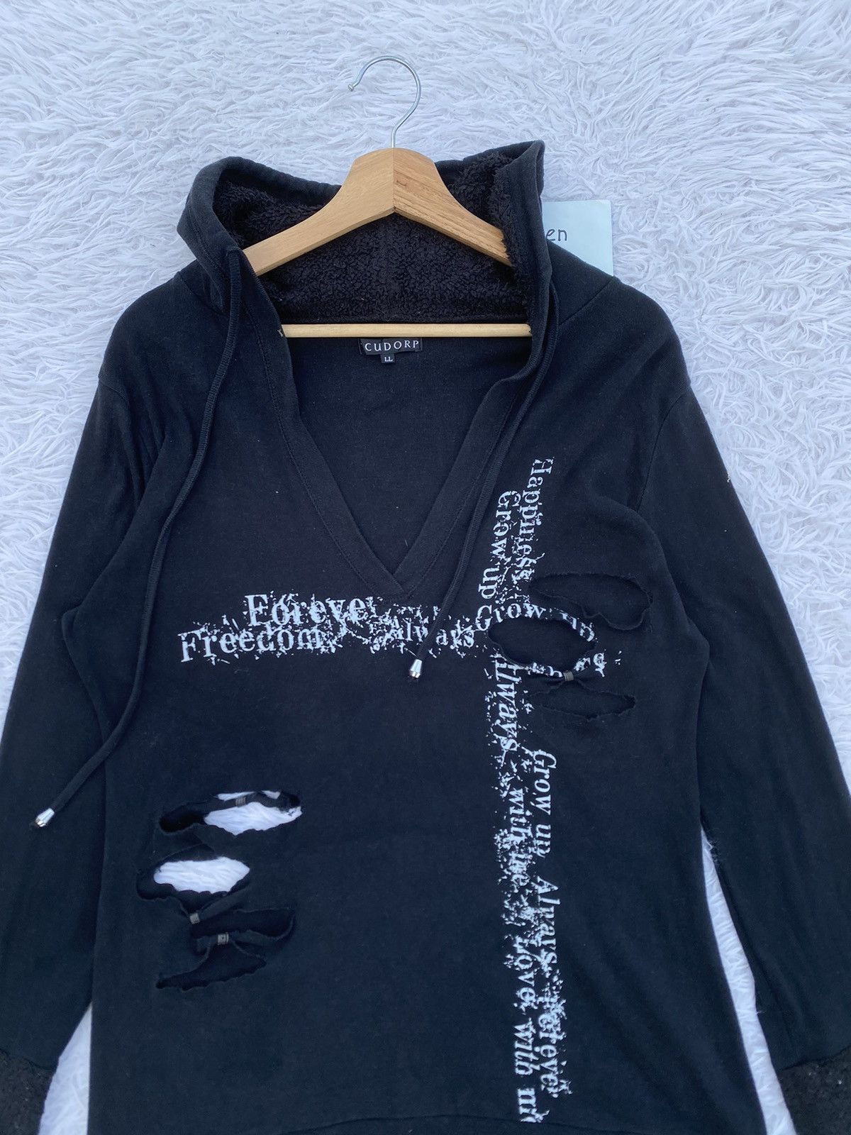 Japanese Brand Rare Vintage Japanese Brand Punk Design Hoodie Size L / US 10 / IT 46 - 8 Thumbnail