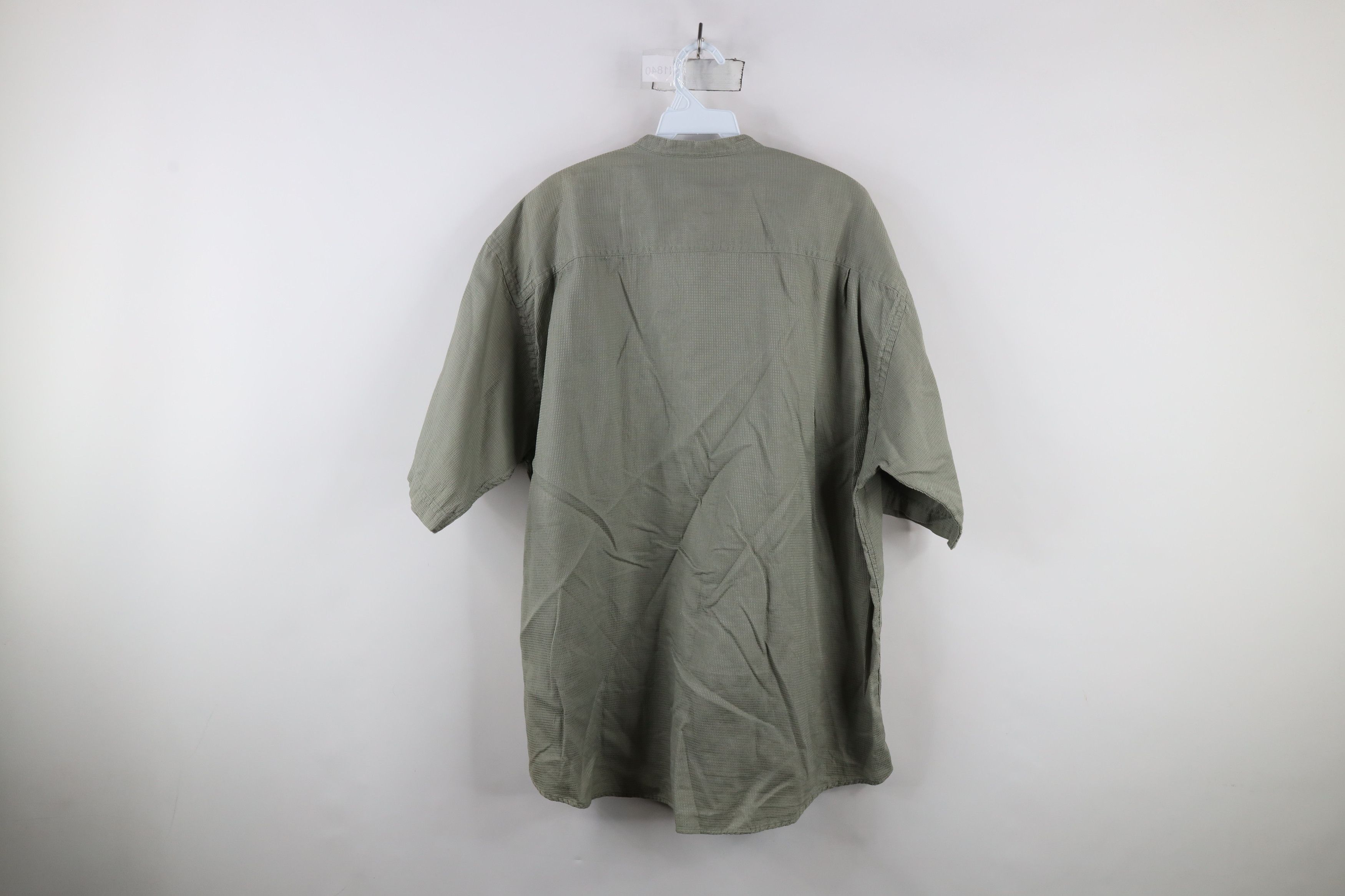 Vintage Vintage 90s Streetwear Band Collar Short Sleeve Button Shirt Size US XL / EU 56 / 4 - 8 Thumbnail