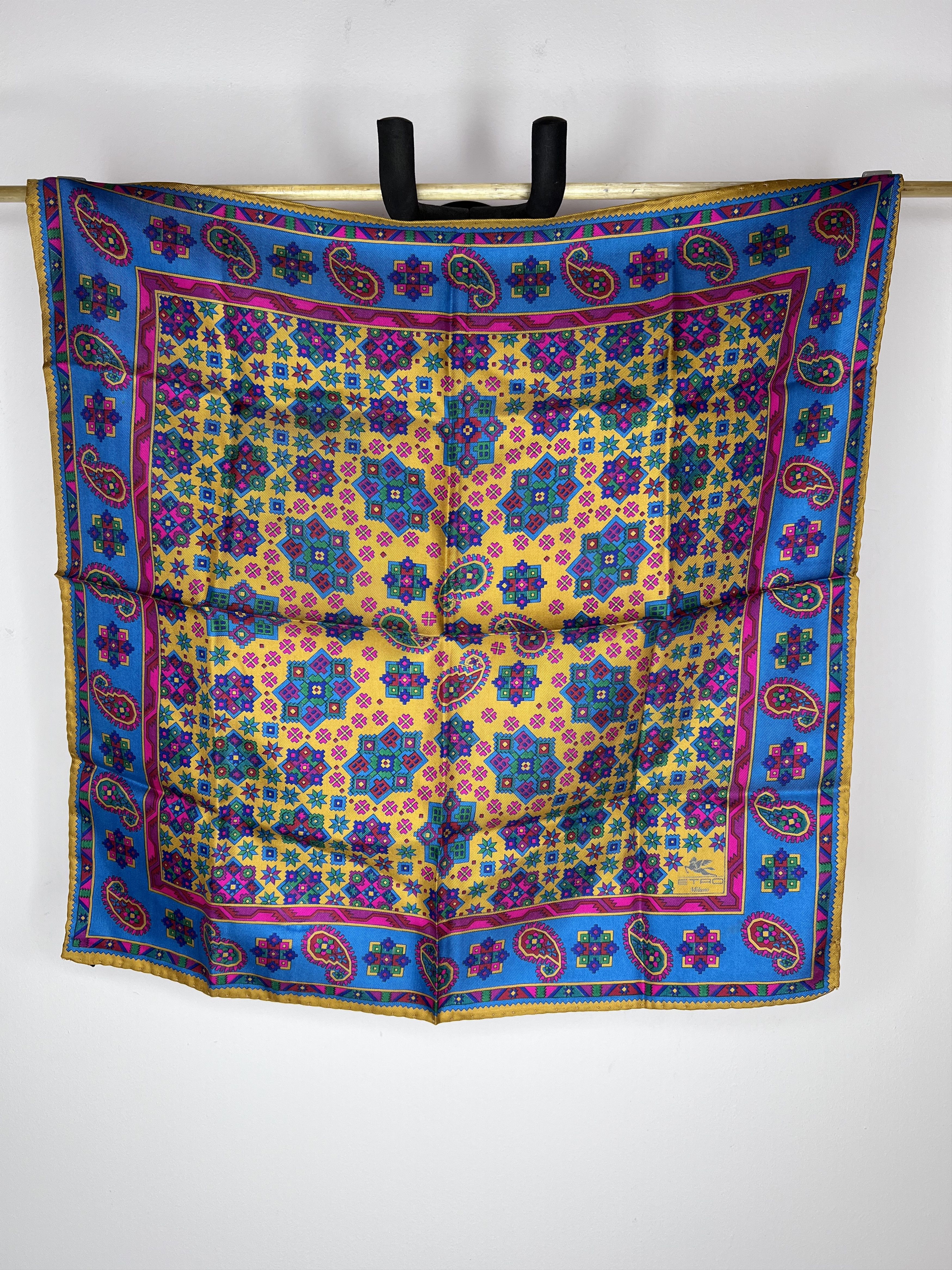 Etro ETRO MILANO ITALIAN SILK SCARF HAND ROLL MULTICOLOR Size ONE SIZE - 1 Thumbnail