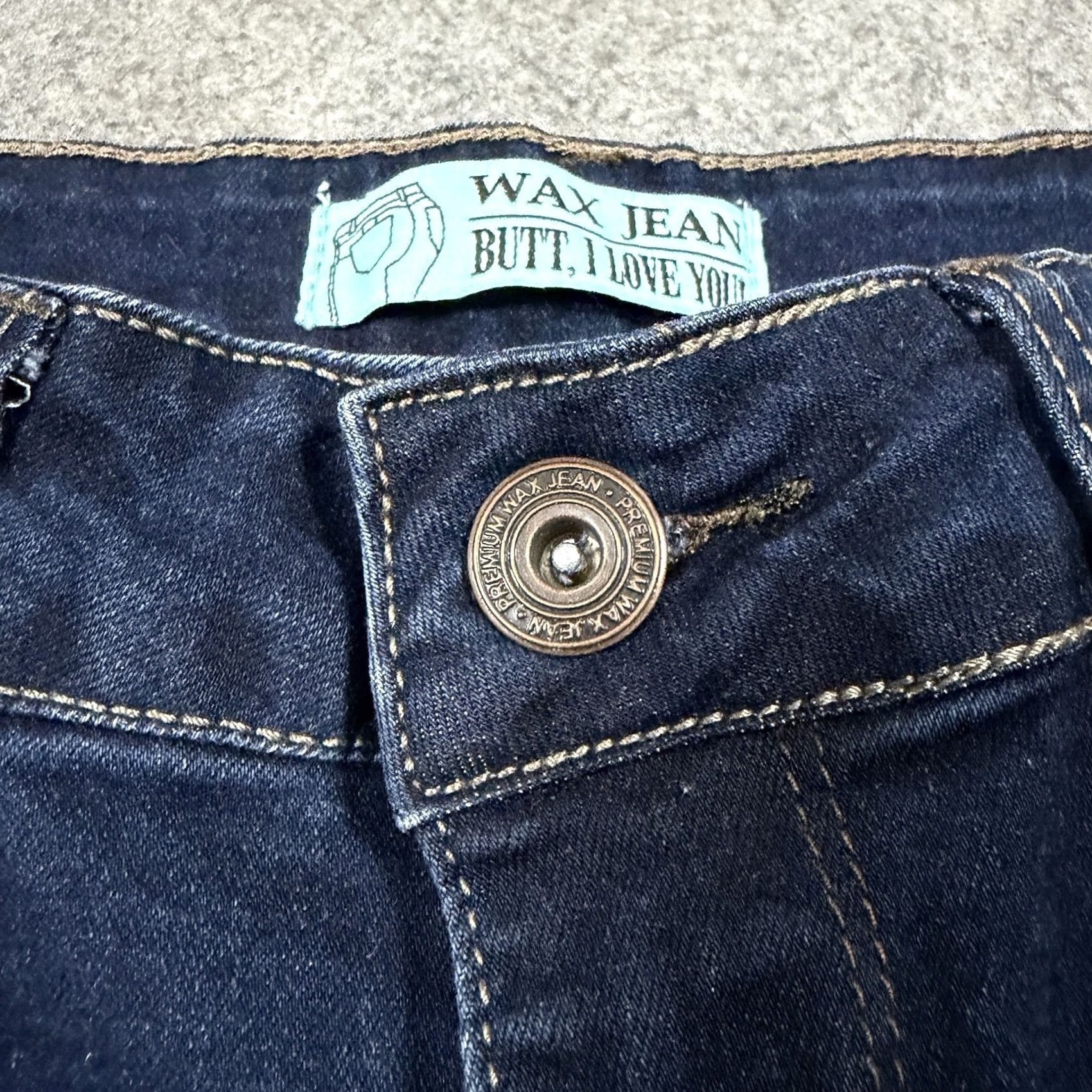Vintage Wax Jean Stretch Distressed Cuffed Jeans Women's Size 0 Blue Size 25" / US 0 / IT 36 - 3 Thumbnail