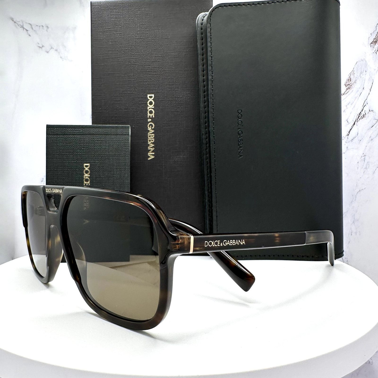 Dolce & Gabbana New Dolce & Gabbana Sunglasses Brown Aviator Pilot Gold Size ONE SIZE - 17 Thumbnail