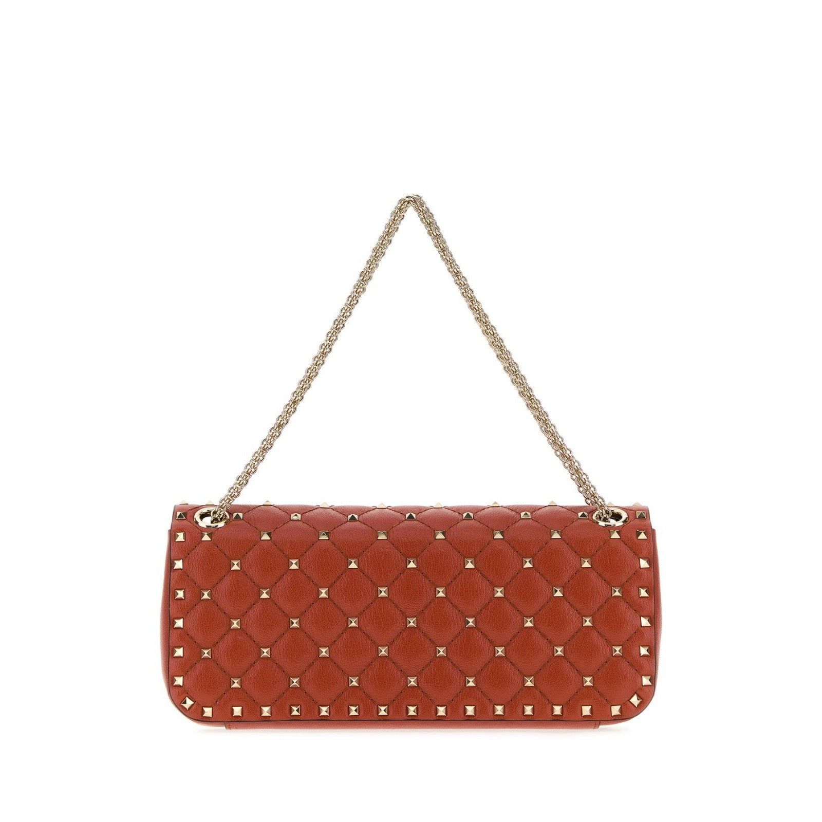 Valentino VALENTINO GARAVANI Orange Leather Medium Rockstud Spike Shou Size ONE SIZE - 3 Thumbnail