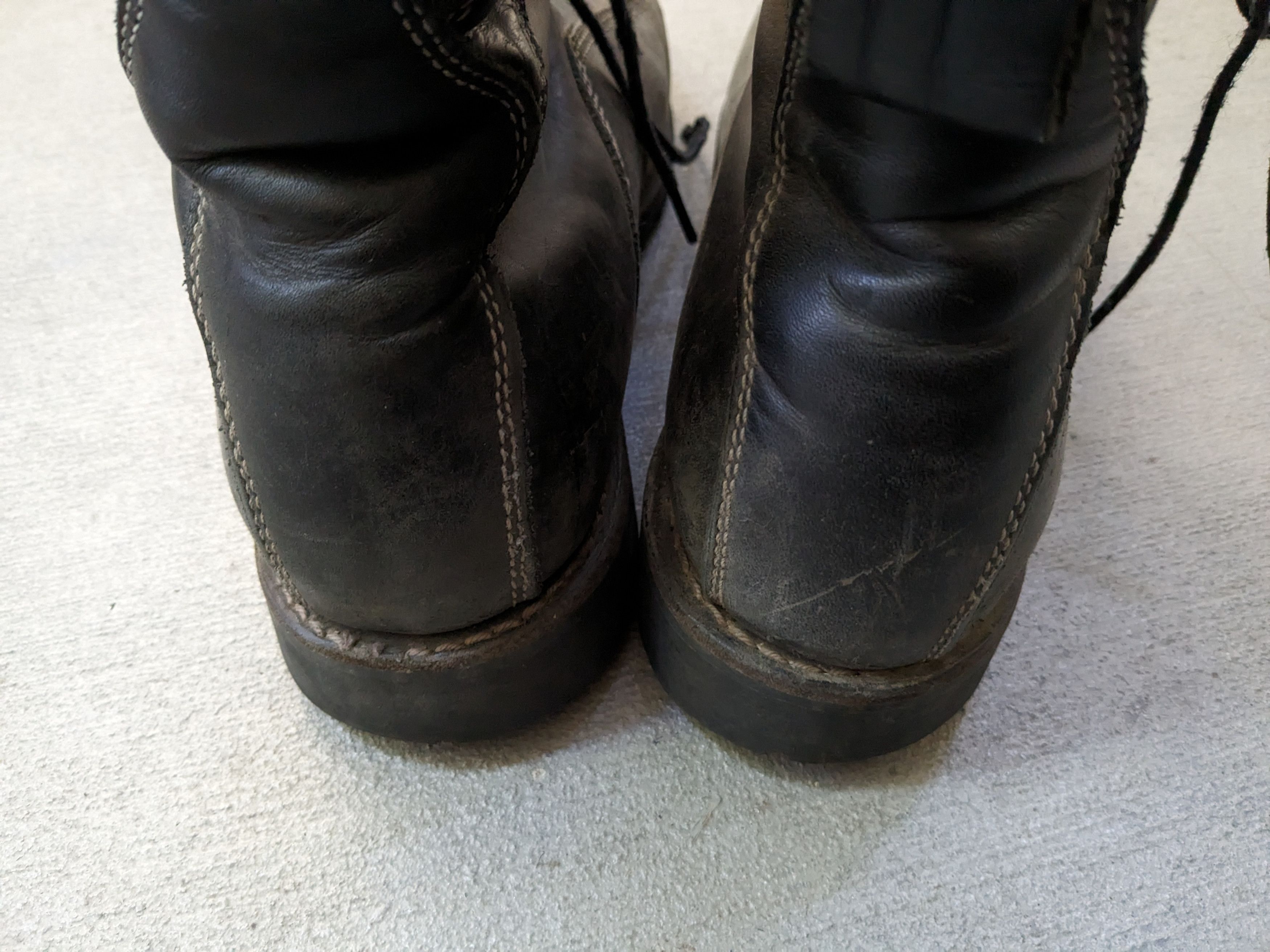 Red Wing Vintage Red Wings Work Boots 11.5 D Combat Black Leather Size US 11.5 / EU 44-45 - 12 Thumbnail