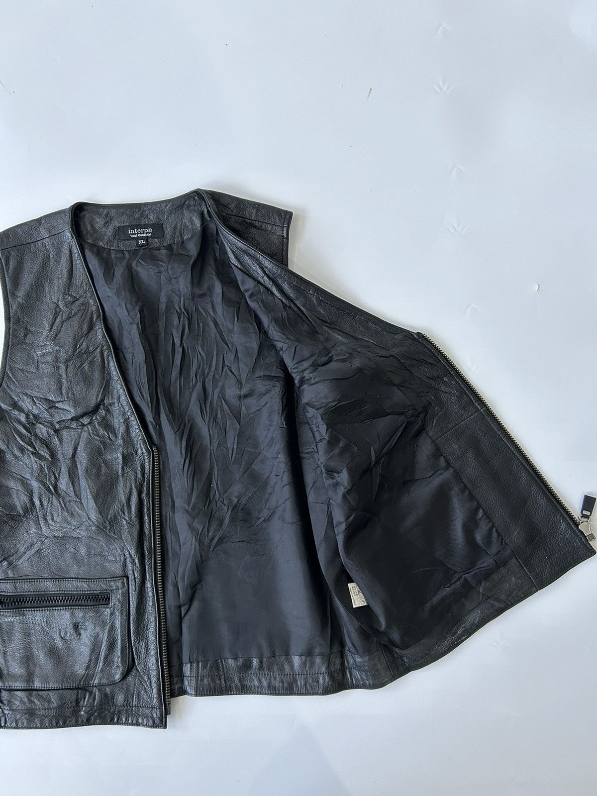 Leather × Vintage INTERPIA BLACK LEATHER VEST Size US M / EU 48-50 / 2 - 4 Thumbnail