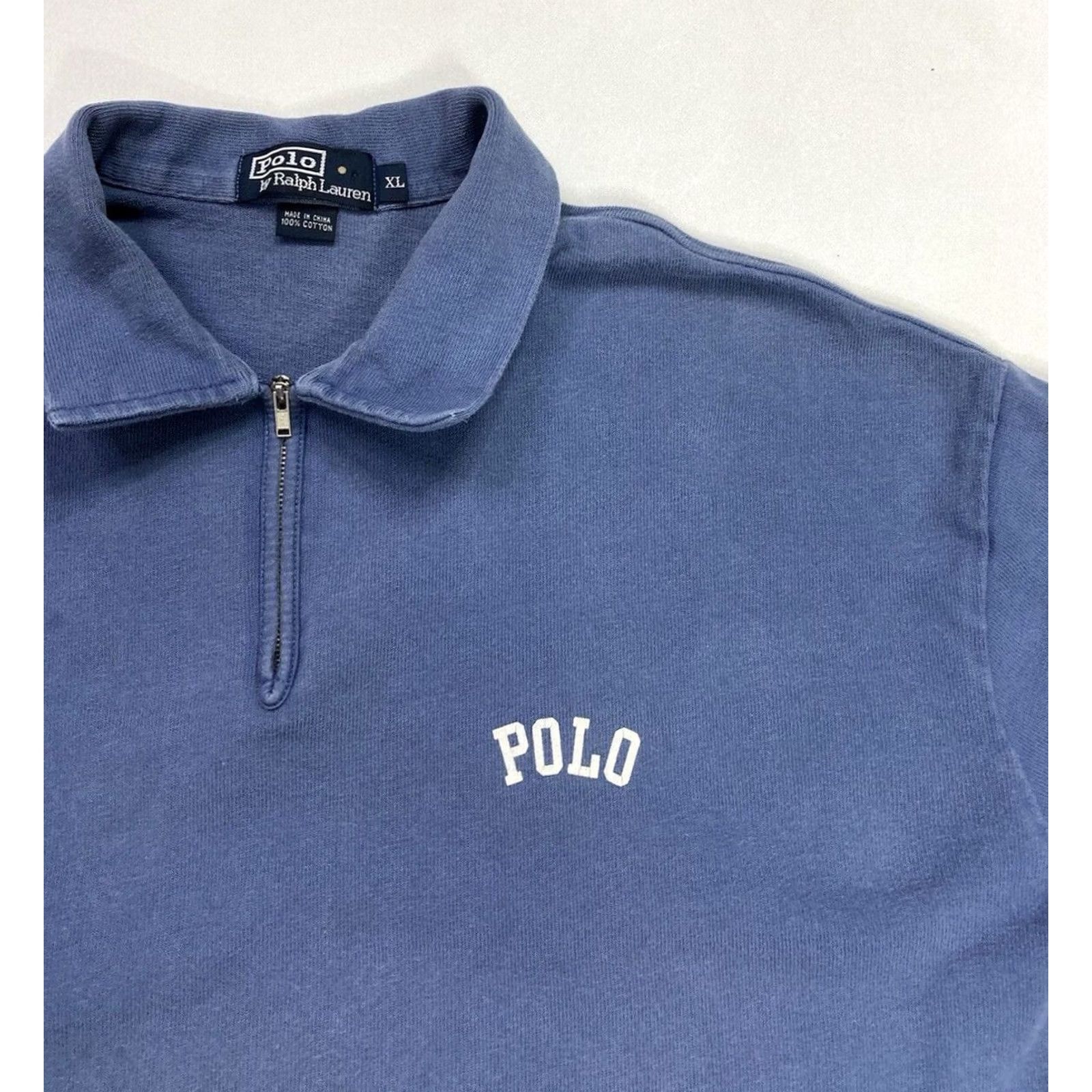 Polo Ralph Lauren Polo Ralph Lauren Sweater 1/4 Zip Collared XL Blue Logo Spellout Men Shirt/Top/ Jumper Size US XL / EU 56 / 4 - 2 Thumbnail