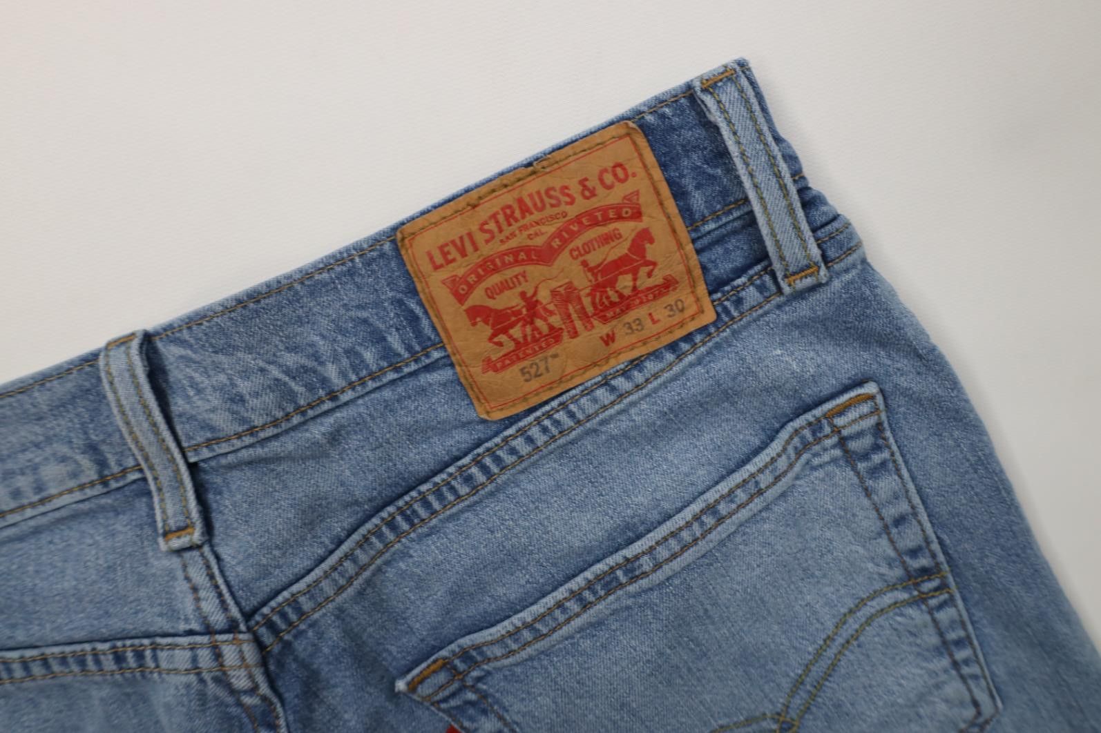 Levi's Vintage Y2K Levis 527 Bootcut Flared Denim Jeans Blue Size US 33 - 13 Thumbnail