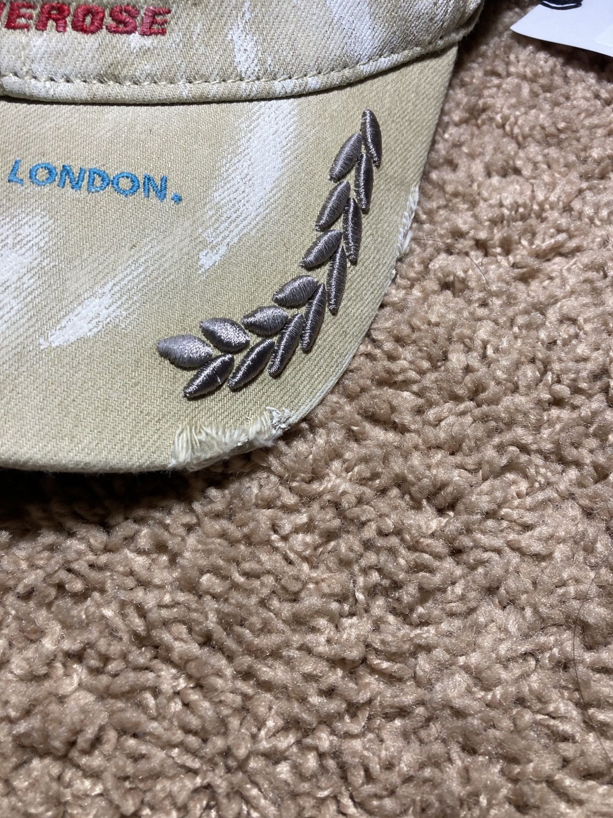 Martine Rose New AW24 Martine Rose Distressed Roll Back Cap Paint Hat 90s Size ONE SIZE - 5 Thumbnail