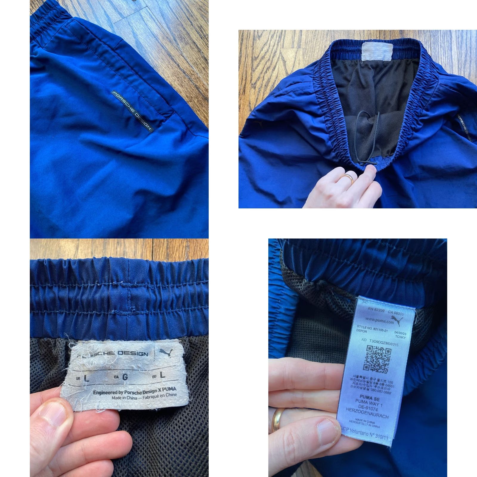 Puma Porsche Design x PUMA Sweatpants Mens Size Large Blue Lined Drawstrings Joggers Size US 33 - 8 Thumbnail