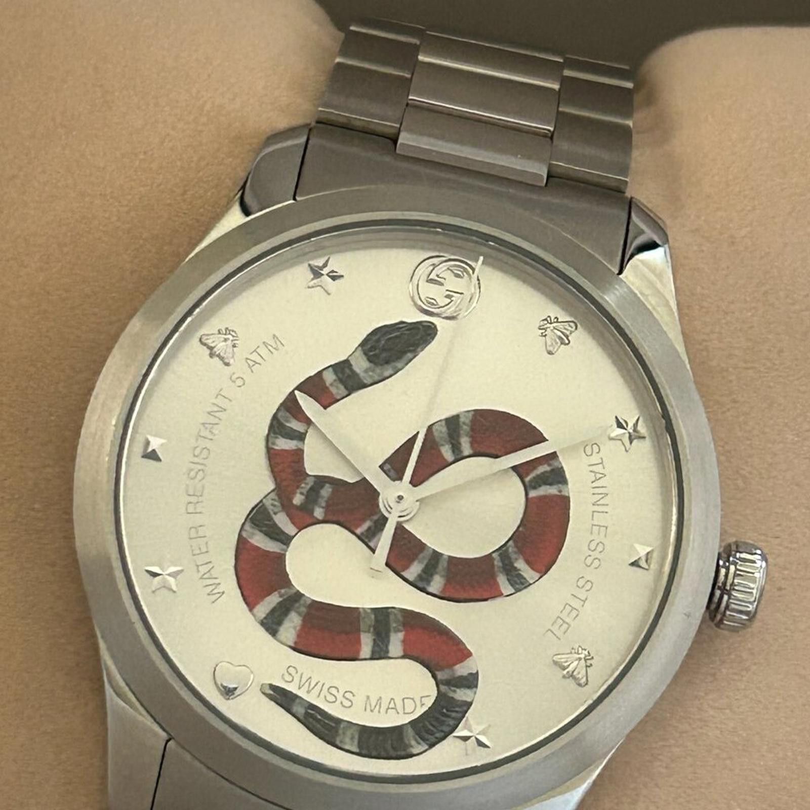 Gucci NWT Gucci 38mm Colored Snake Motif Stainless Steel Watch Size ONE SIZE - 4 Thumbnail
