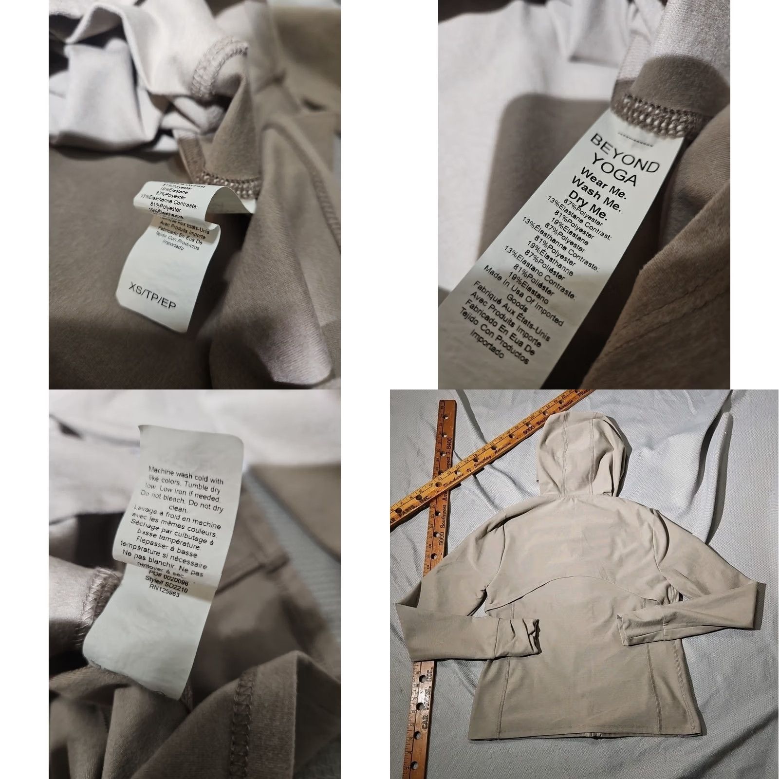 Beyond Yoga Beyond Yoga Jacket Womens XS Beige Core Spacedye High Energy Hoodie Full Zip Hoodie Unisex? No — Women’s only. Size XS / US 0-2 / IT 36-38 - 8 Thumbnail