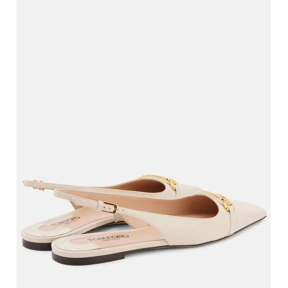 Tom Ford o1loc1c1125 W3556 Slingback Ballerina Flats in White Size US 9 / IT 39 - 5 Thumbnail