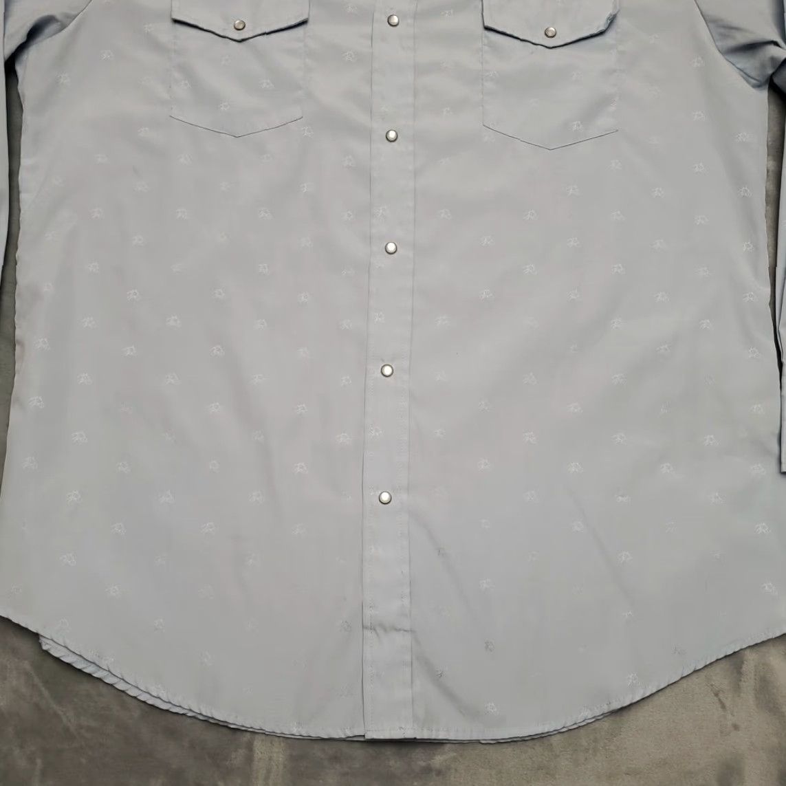 Roper Roper Shirt Mens XXL Blue Geometric Horse Head Pearl Snap Western Cowboy Casual Shirt Size US XXL / EU 58 / 5 - 2 Thumbnail
