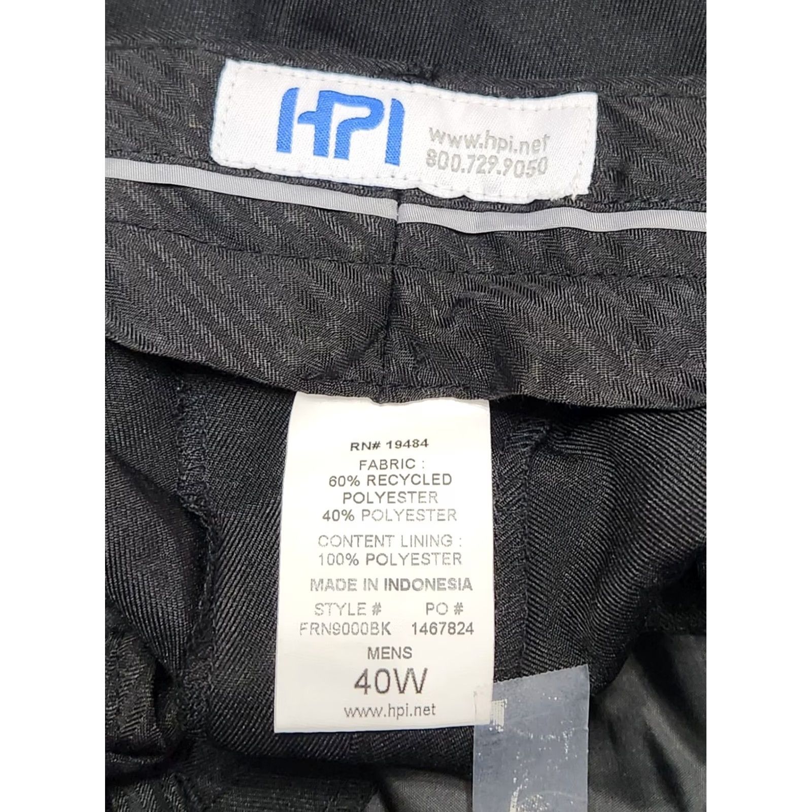 Vintage HPI American Airlines Pants Men's 40W Black Unhemmed Polyester Suit Trousers Size 40 Regular Mens Size 40R - 4 Thumbnail