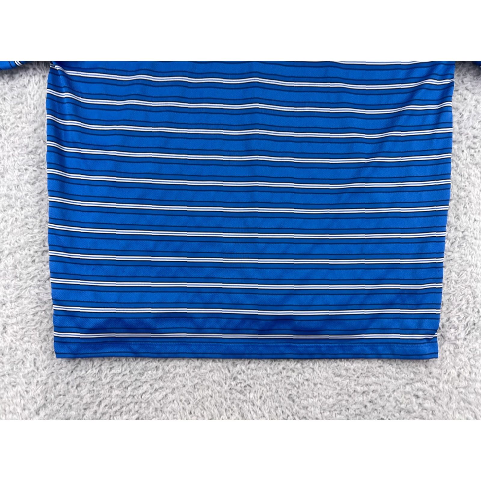 Vintage Grand Slam Polo Shirt Mens XL Blue Striped 100% Polyester Golf Polo Shirt Mens XL Blue Striped Size US XL / EU 56 / 4 - 7 Thumbnail