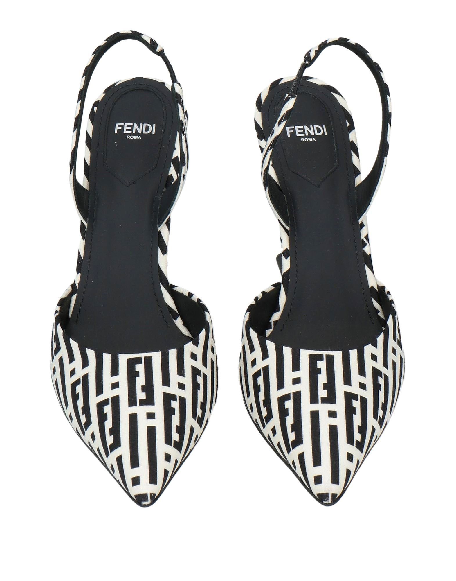 Fendi o1s1wg111025 First Slingback Pumps in White/Black Size US 6 / IT 36 - 4 Thumbnail