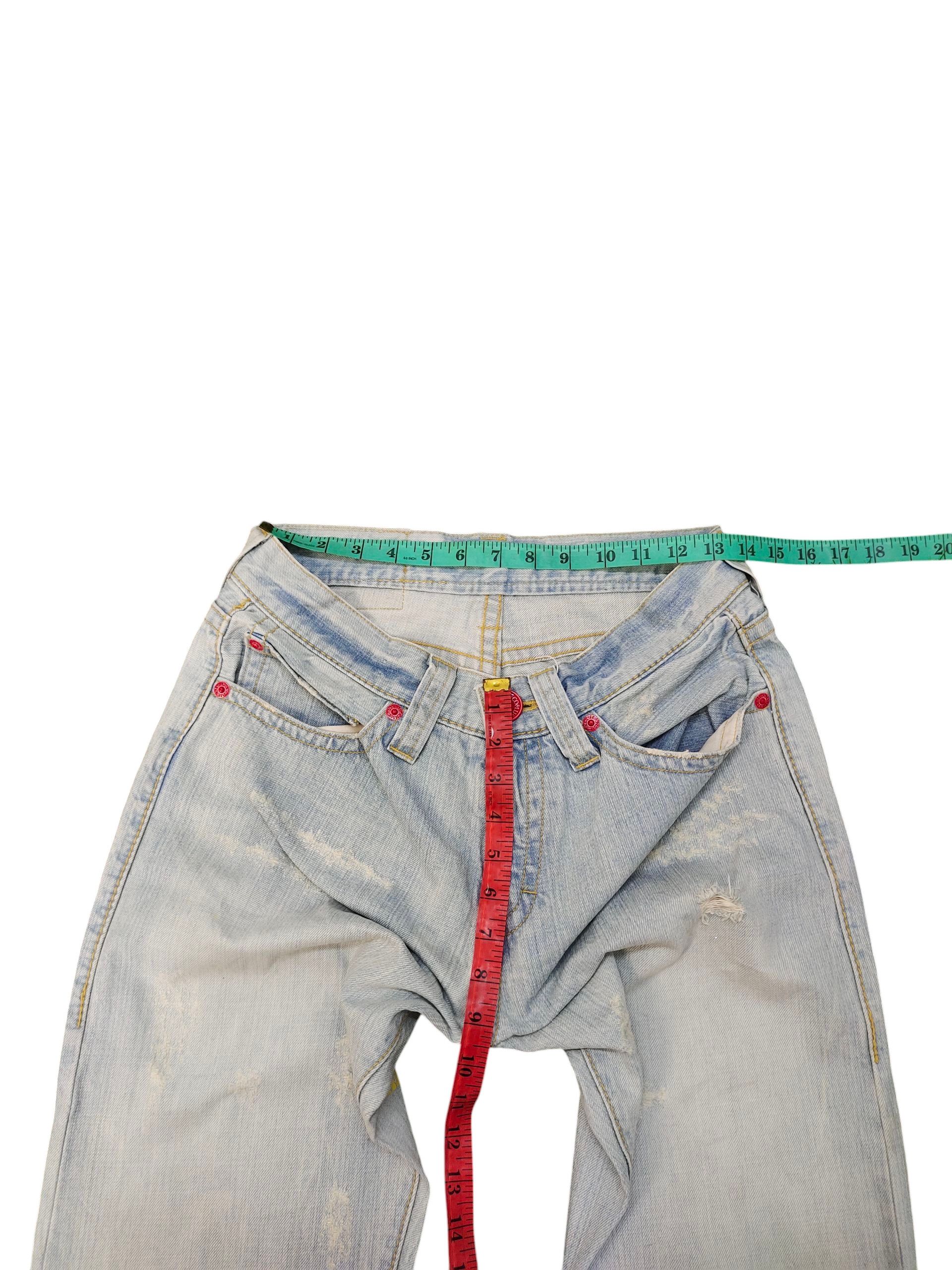 Hysteric Glamour × Undercover Japanese Brand CL Printed Distress Faded Denim Jeans Size US 31 - 15 Thumbnail