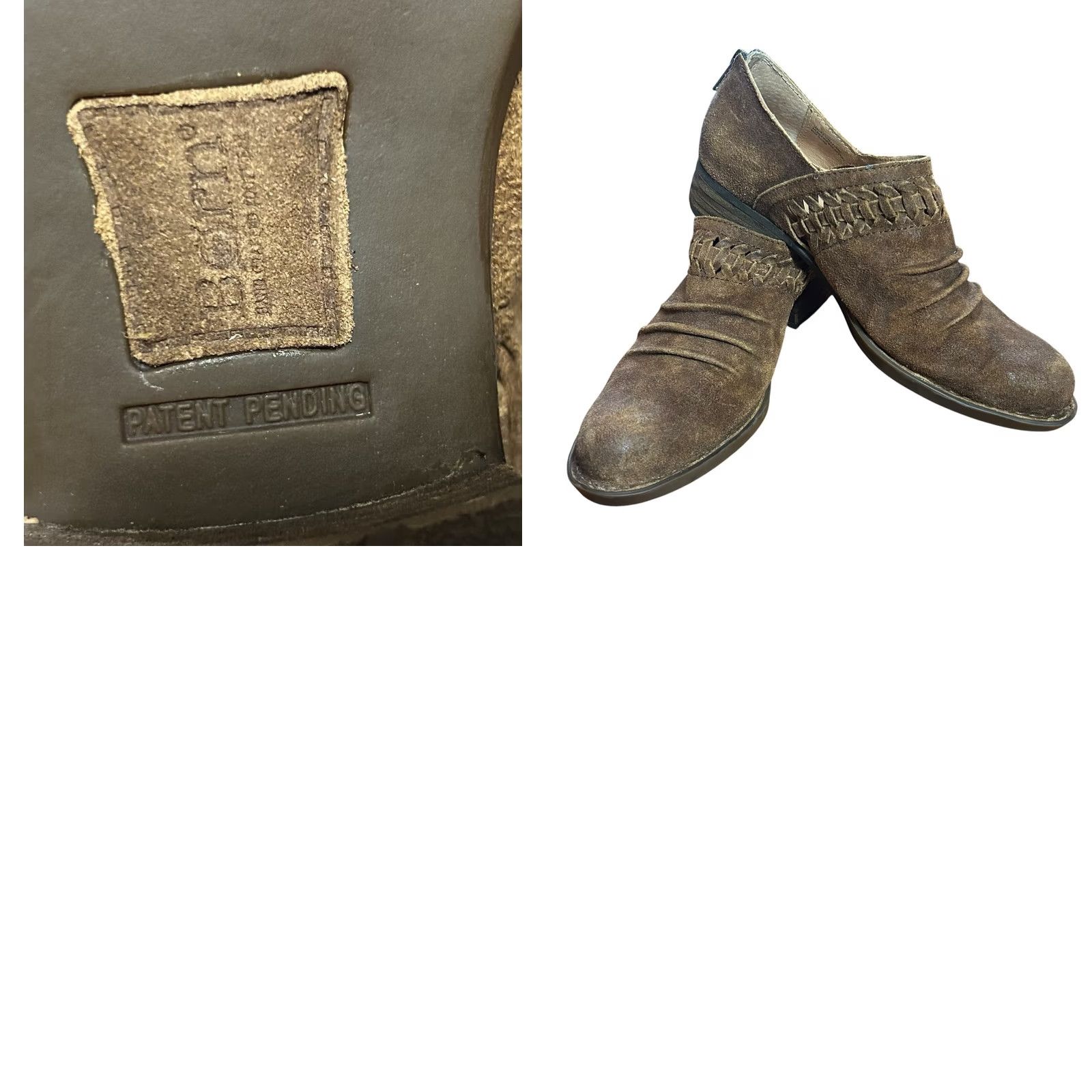 Born Born F36226 Katharina Brown Leather Ankle Bootie Slouch Back Zip Women’s US 8 M Boots Size US 8 / IT 38 - 11 Thumbnail