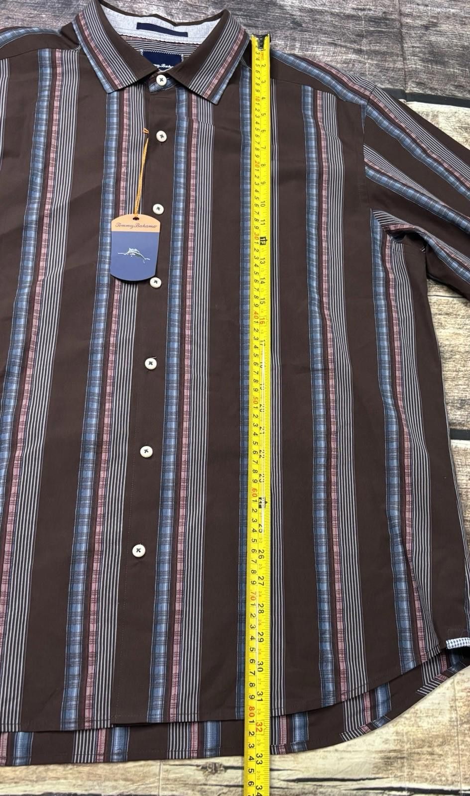 Tommy Bahama Tommy Bahama Shirt Mens L Striped Cotton Silk $138 Size US L / EU 52-54 / 3 - 9 Thumbnail