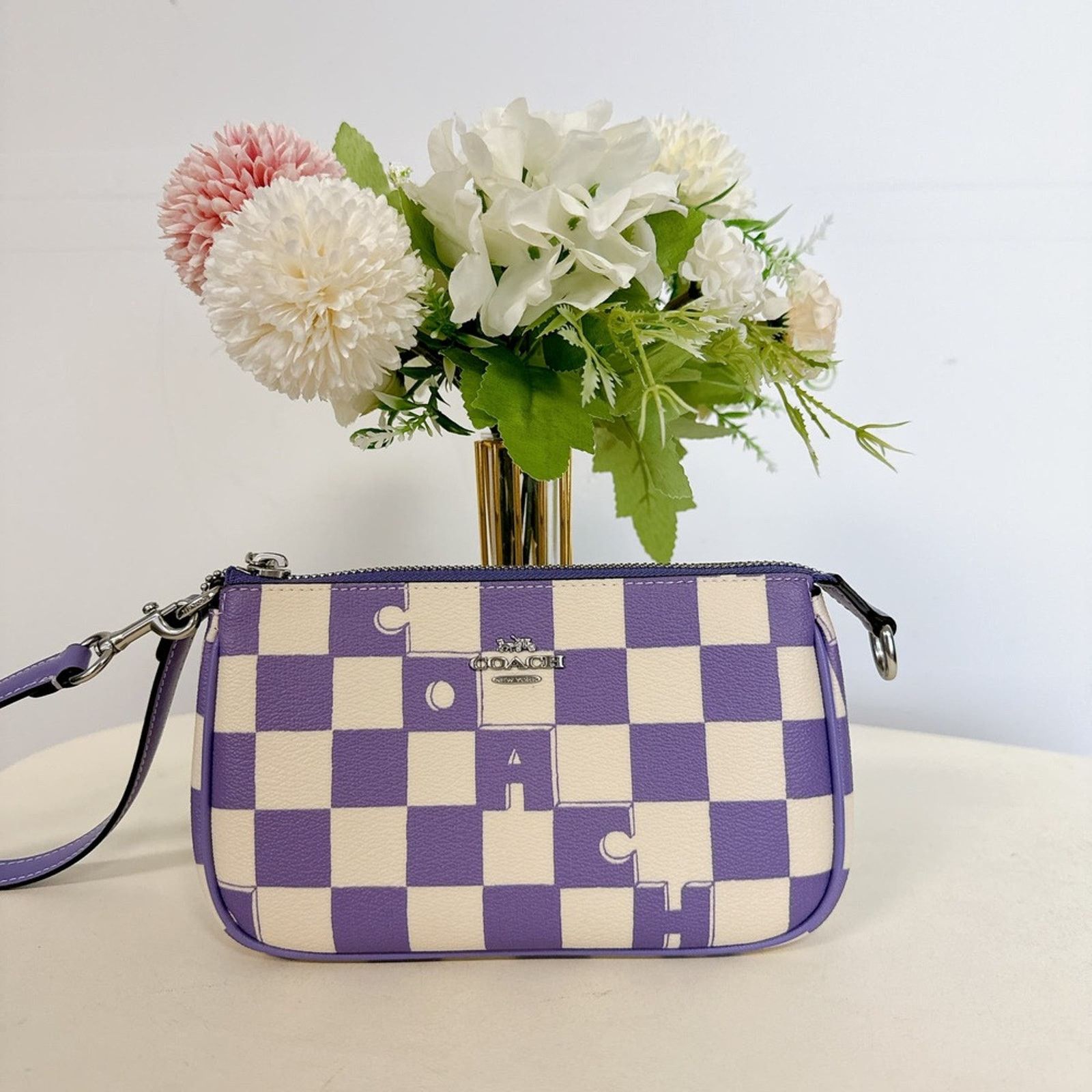 Coach Coach CR394 Nolita 19 With Checkerboard Print Light Violet Size ONE SIZE - 2 Thumbnail