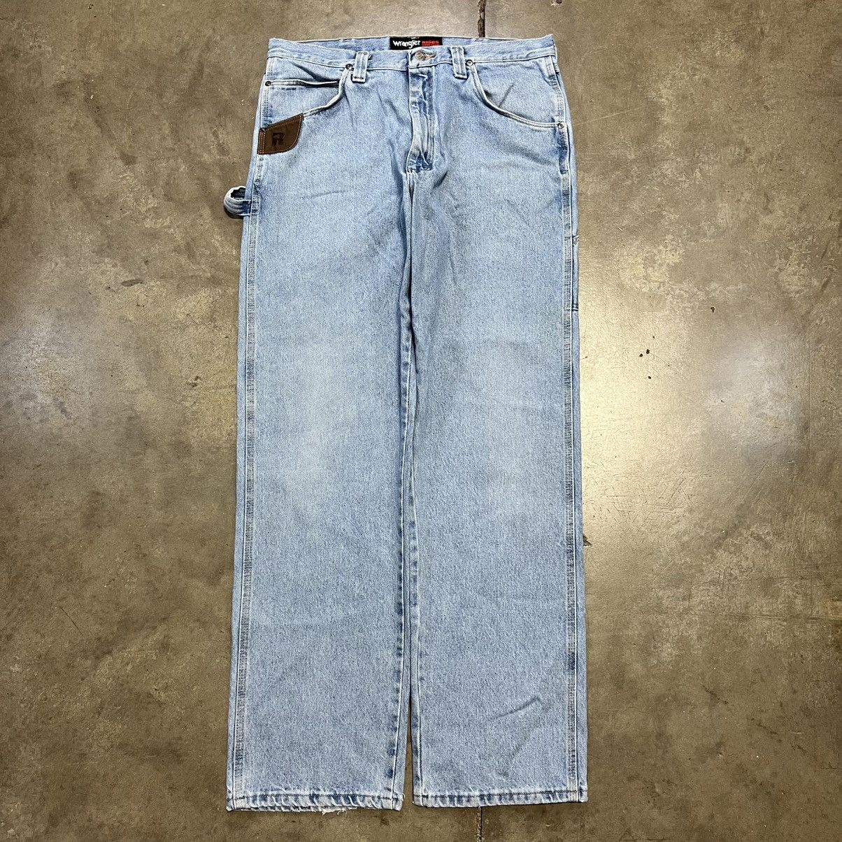 Vintage × Wrangler Vintage Wrangler Riggs Carpenter Workwear Jeans Baggy Faded Size US 36 / EU 52 - 6 Thumbnail