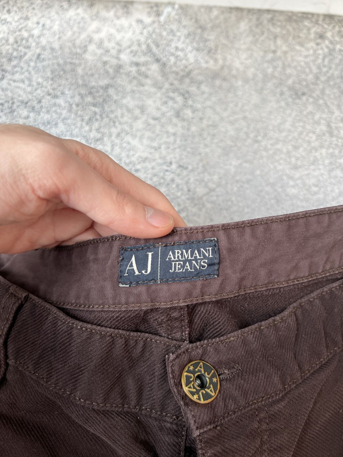 Armani × Vintage Vintage Armani Jeans Brown Streetwear Pants Size US 35 - 10 Thumbnail