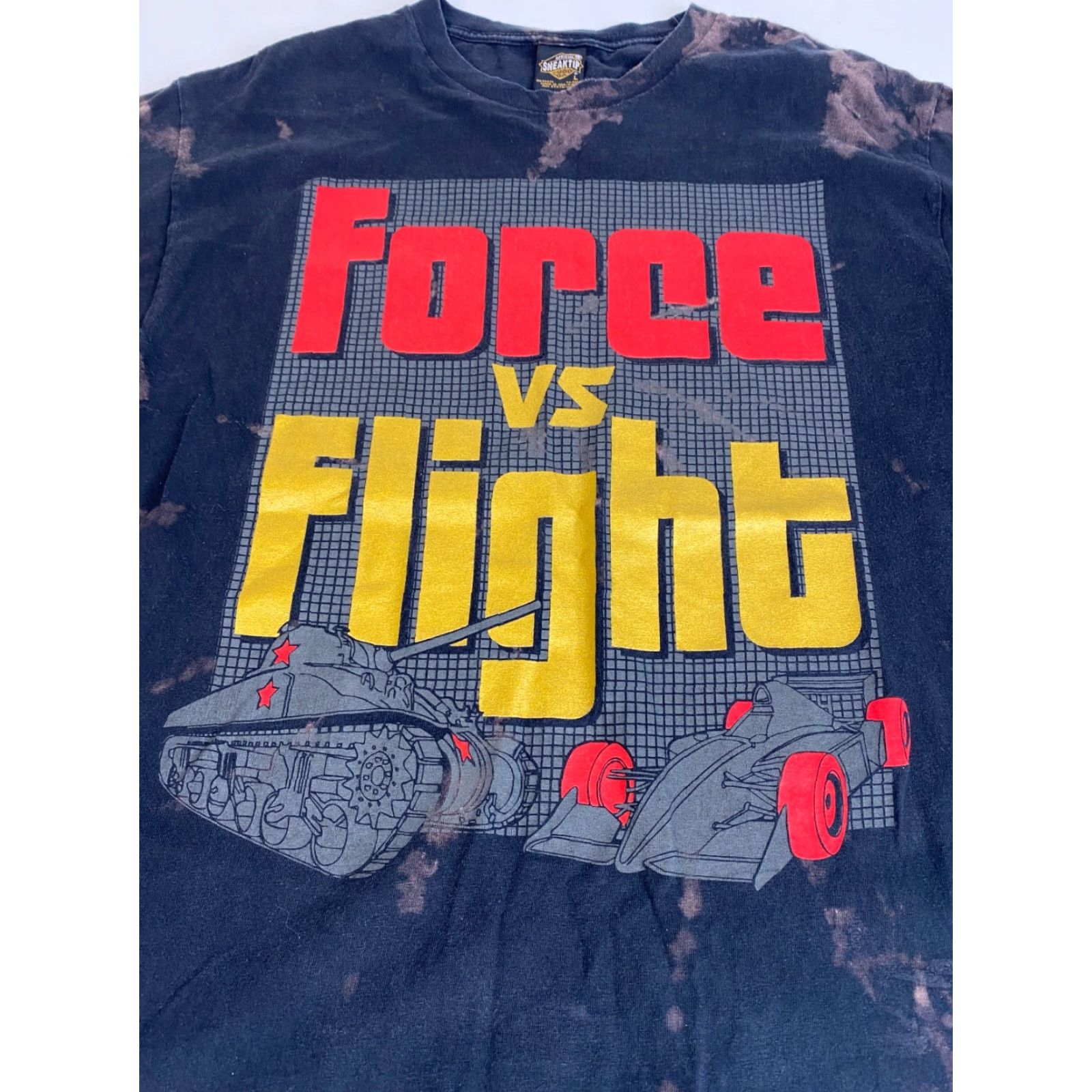 Vintage Men's Sneaktip Tie Dye T-Shirt Official Force vs Flight Made in USA Sz L Shirt Adults Black 100% Cotton Crew Neck Short Sleeve Mens Size US L / EU 52-54 / 3 - 3 Thumbnail