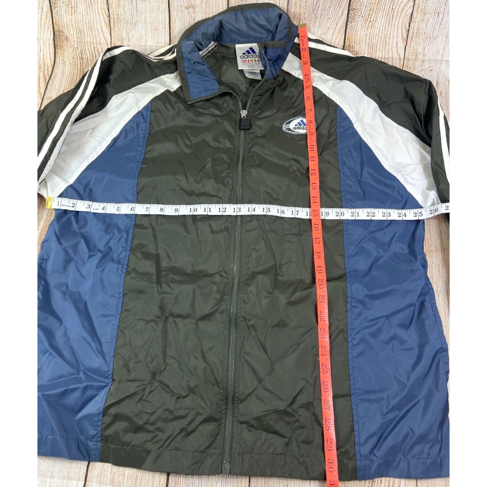 Adidas VINTAGE adidas Windbreaker Jacket Full Zip Lightweight Blue Large Mens Size US L / EU 52-54 / 3 - 3 Thumbnail