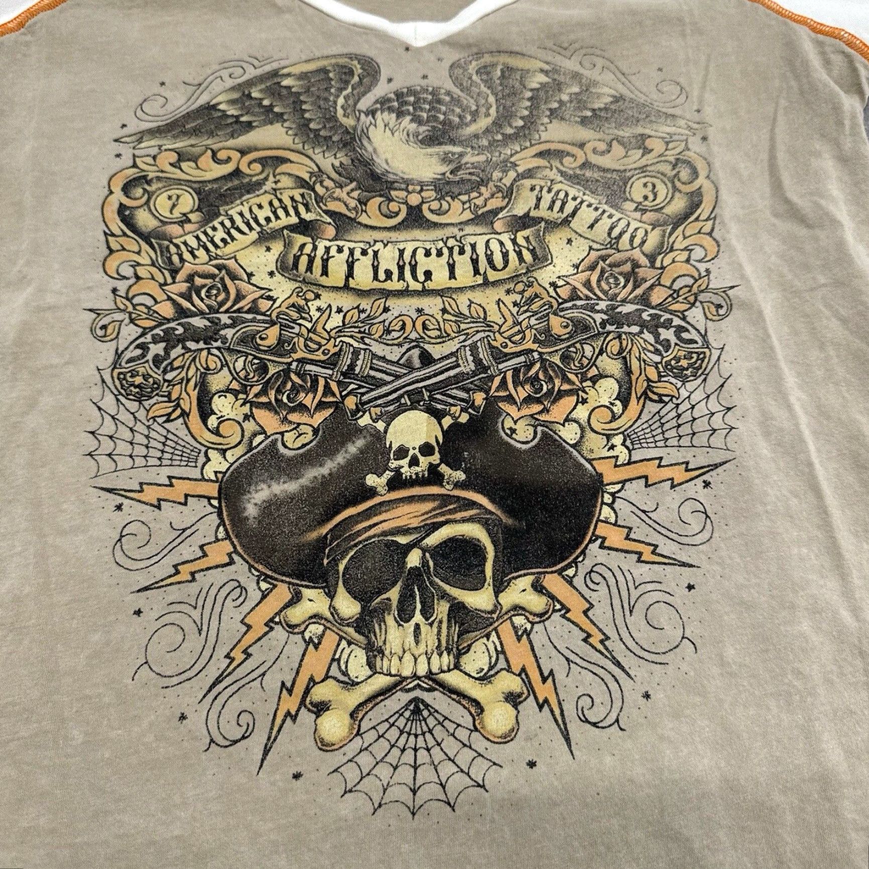 Affliction Affliction Inked Shirt Womens Medium Brown Tattoo Size M / US 6-8 / IT 42-44 - 2 Thumbnail
