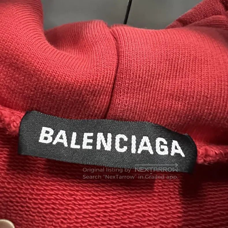 Balenciaga Balenciaga Red Back Printed Large Logo Hoodie Size US S / EU 44-46 / 1 - 3 Thumbnail