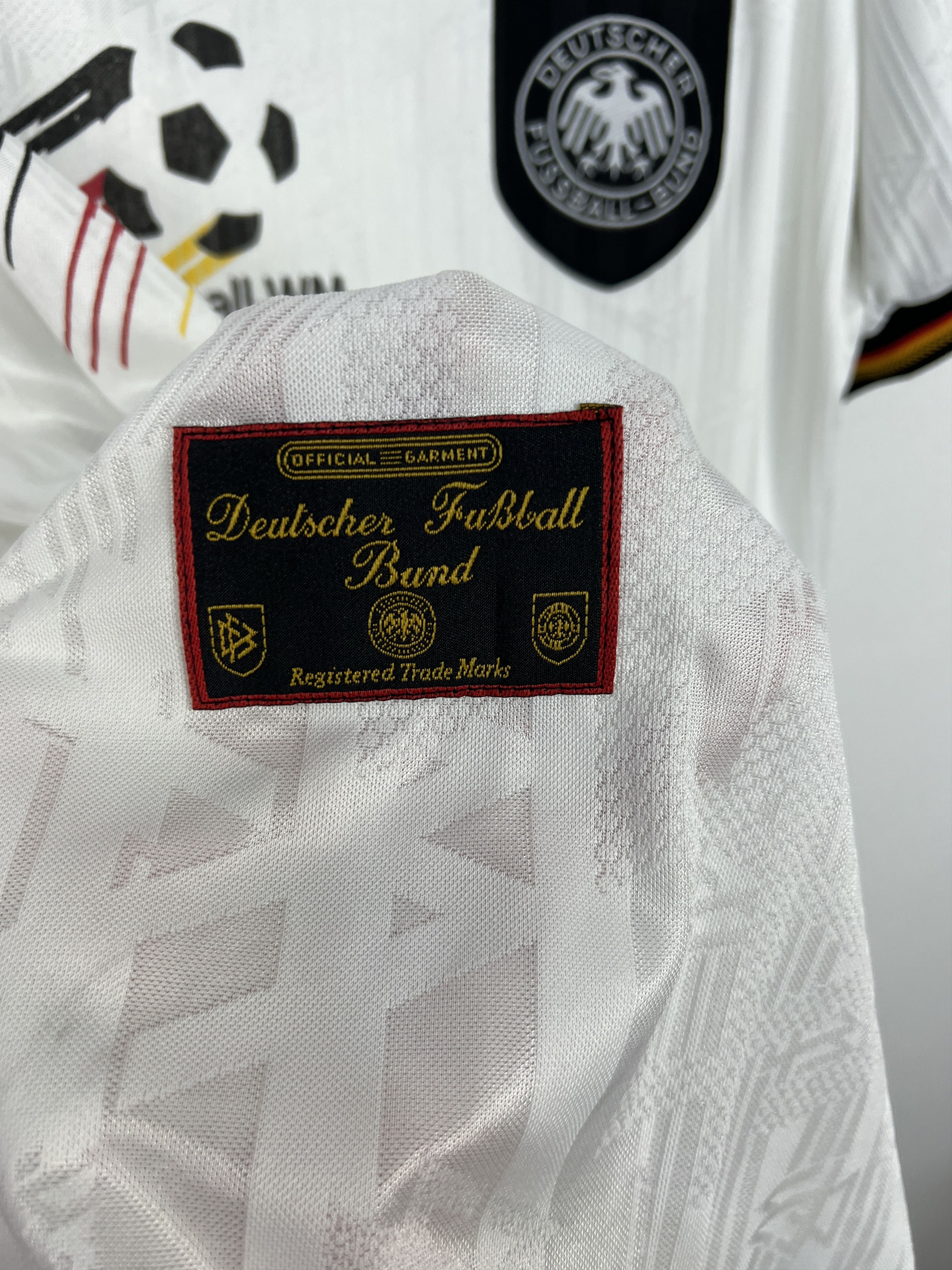 Adidas Germany Home football shirt 1996 Soccer Adidas Jersey Size US XXL / EU 58 / 5 - 6 Thumbnail