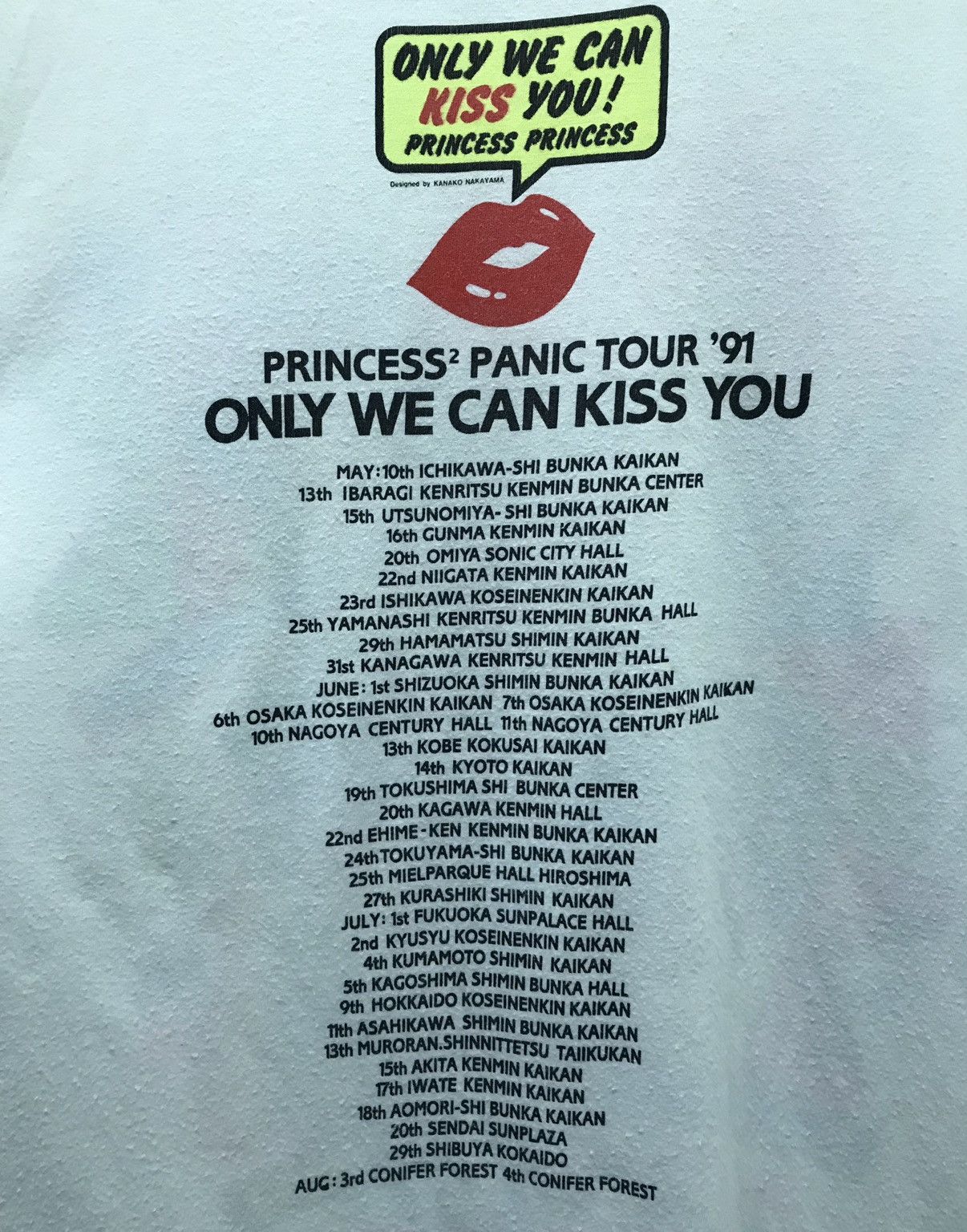 Band Tees × Japanese Brand × Vintage Vintage Princess2 Panic Tour ‘91 Only We Can Kiss You Shirt Size US M / EU 48-50 / 2 - 4 Thumbnail