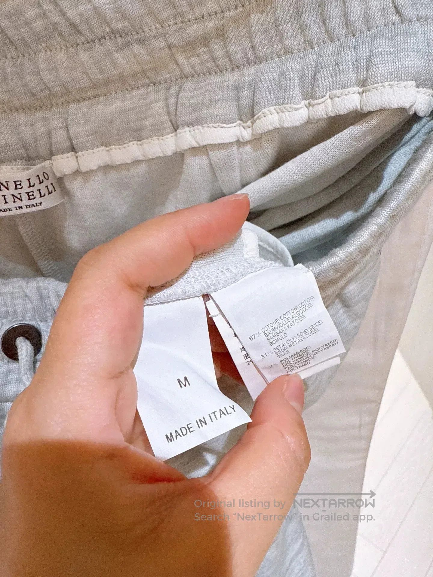 Brunello Cucinelli Brunello Cucinelli Light Gray Track Pants. Size US 32 / EU 48 - 9 Thumbnail