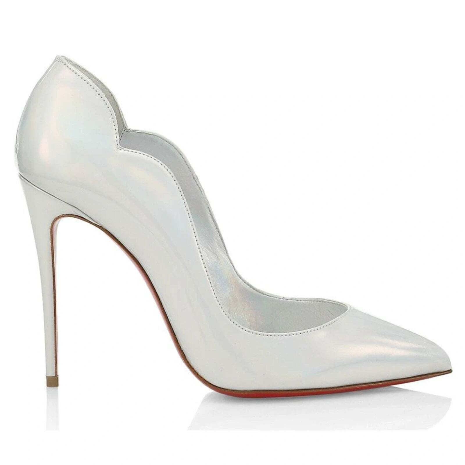 Christian Louboutin Hot Chick 100 Bianco White Patent Psychic AB Heel Pump 35.5 Size US 5.5 / IT 35.5 - 1 Thumbnail