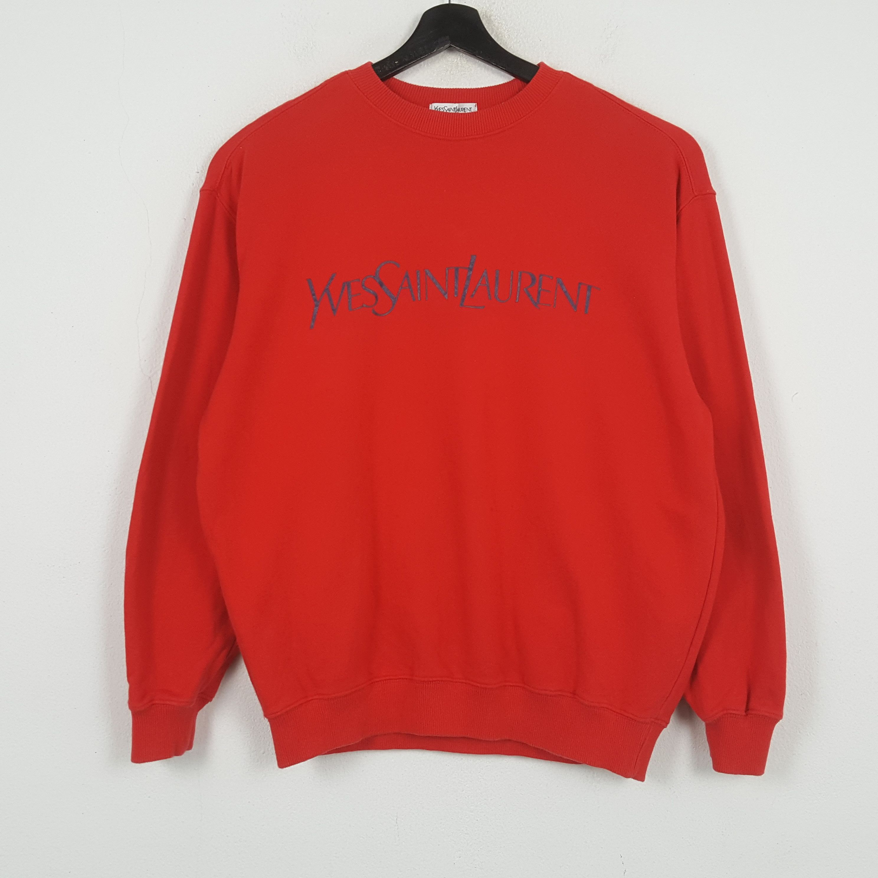 Yves Saint Laurent YVES SAINT LAURENT Fashion Spellout Sweatshirt C293N5 Size US L / EU 52-54 / 3 - 1 Thumbnail
